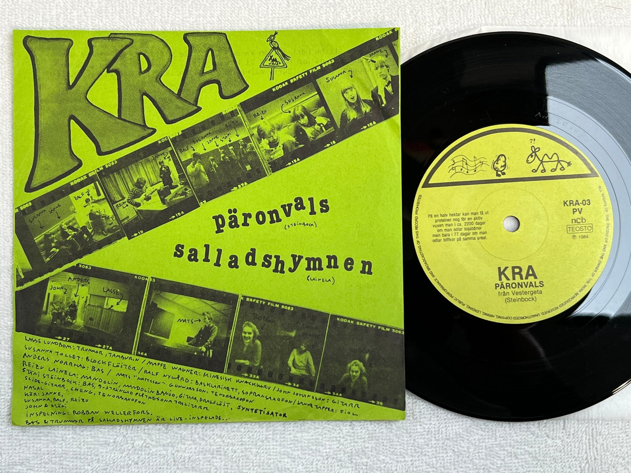 Omslagsbild för skivan KRA päronvlas 7"single -84 KRA-03