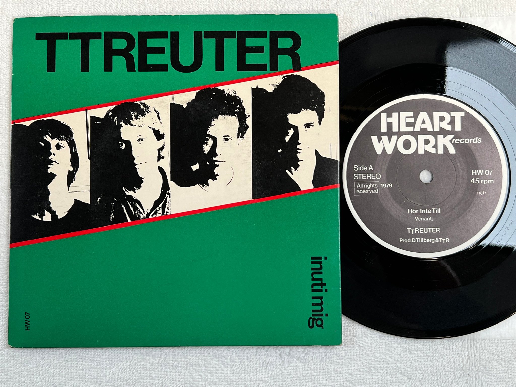 Omslagsbild för skivan T-REUTER hör inte till 7"single -79 Swe HEART WORK HW 07