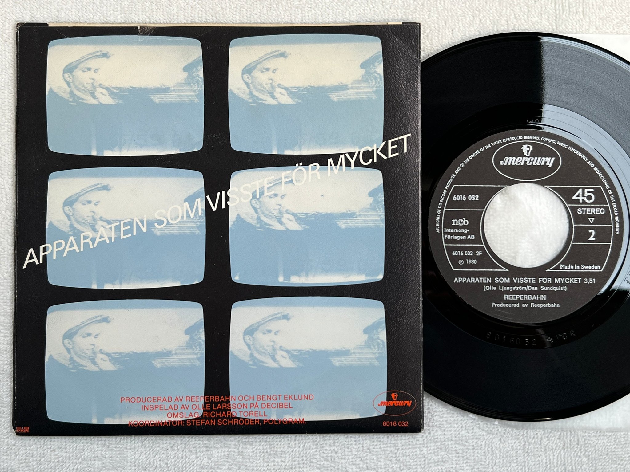 Omslagsbild för skivan REEPERBAHN lycklig 7"single -80 Swe MERCURY 6016 032