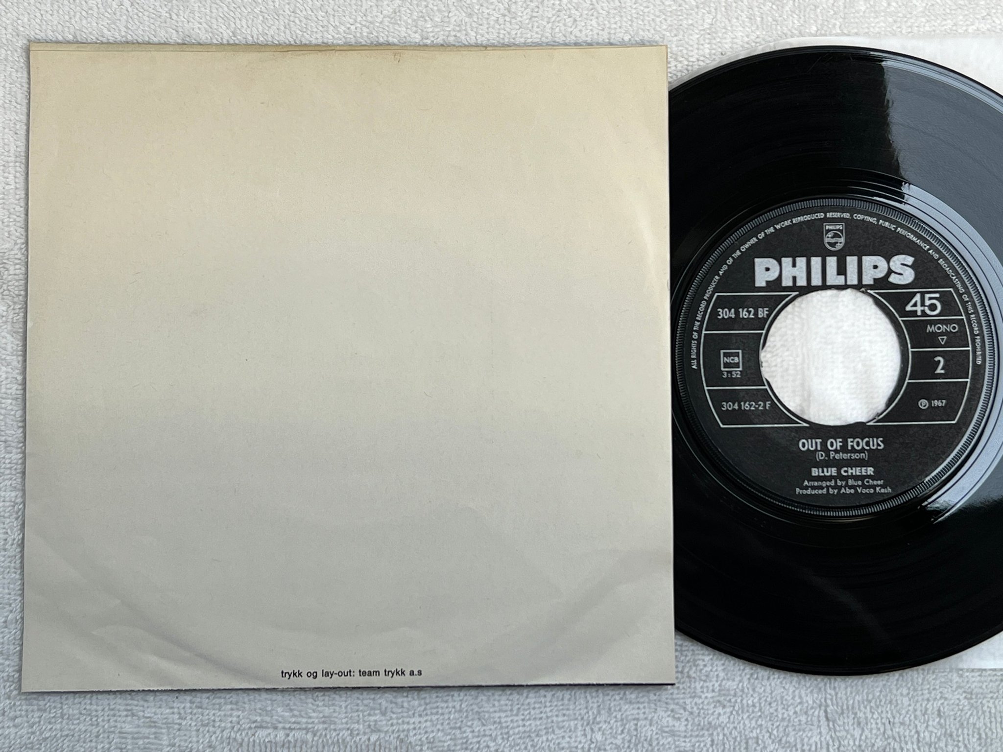 Omslagsbild för skivan BLUE CHEER summertime blues 7"single -67 PHILIPS 304 162 BF