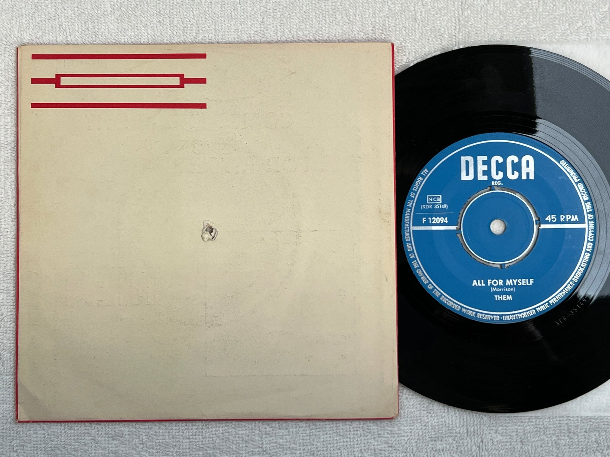 Omslagsbild för skivan THEM all for myself 7"single DECCA F 12094