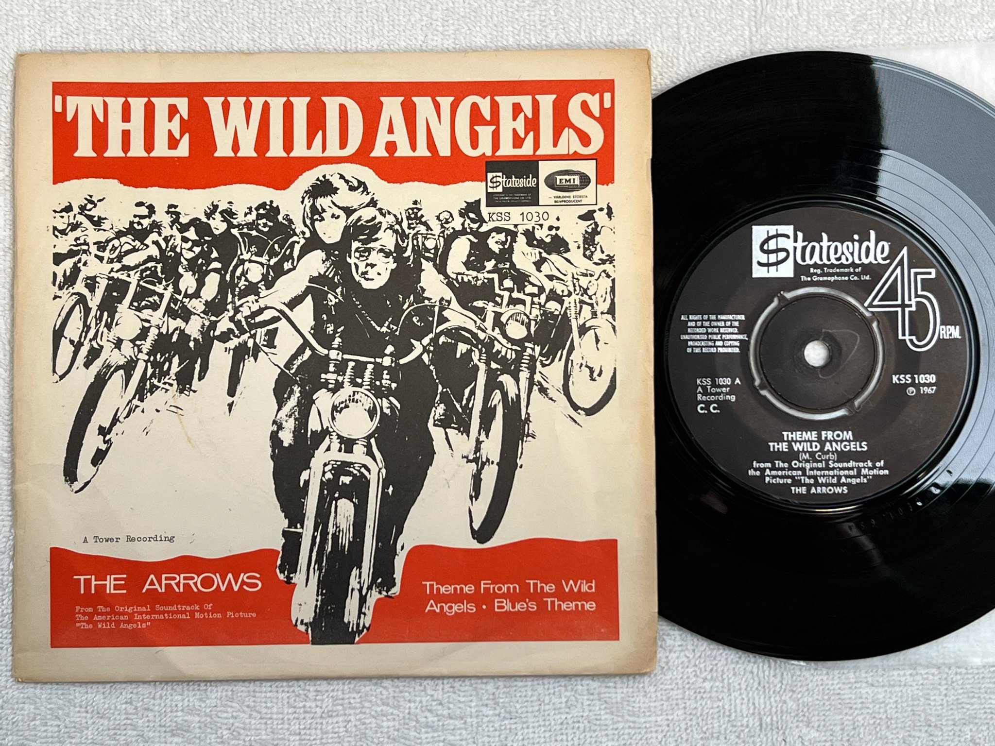 Omslagsbild för skivan THE ARROWS theme from the wild angels 7"single -67 KSS 1030