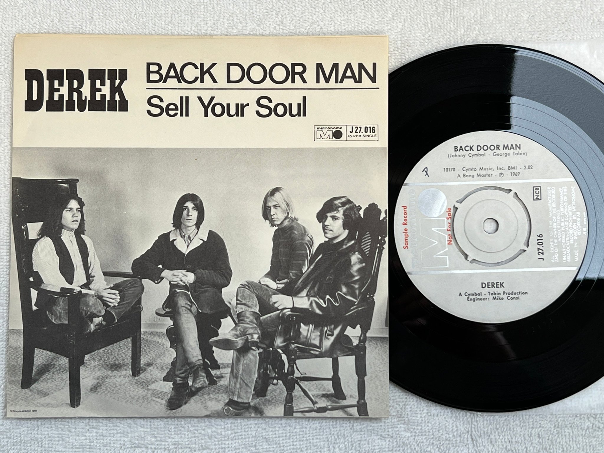 Omslagsbild för skivan DEREK back door man 7"single -69 J 27. 016 METRONOME  promo ** R A R E **