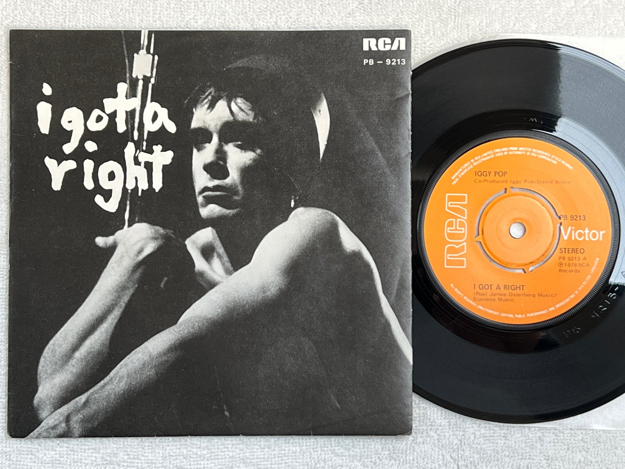 Omslagsbild för skivan IGGY POP i got a right 7"single -78 RCA PB-9213