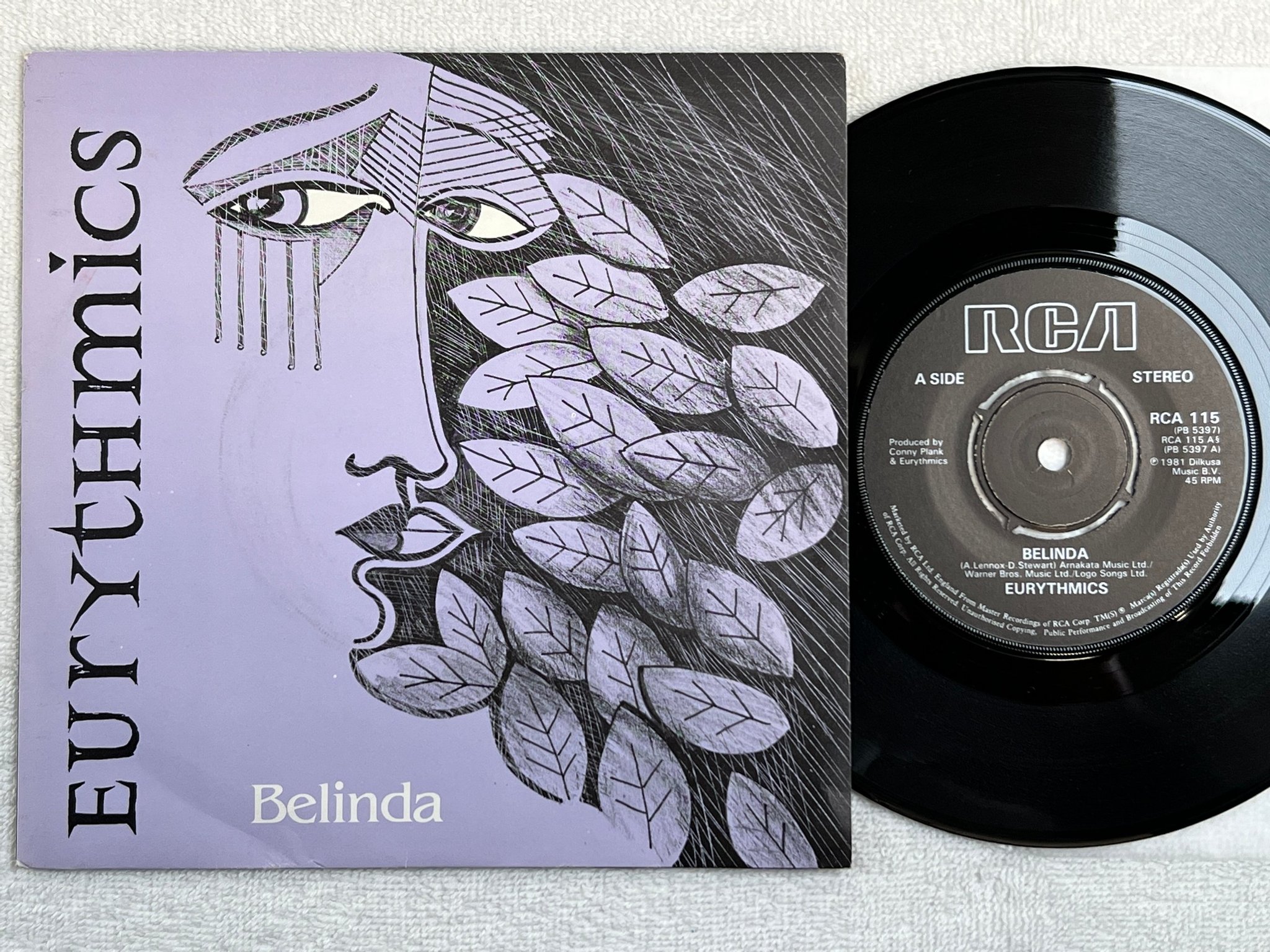 Omslagsbild för skivan EURYTHMICS belinda 7"single -81 RCA 115
