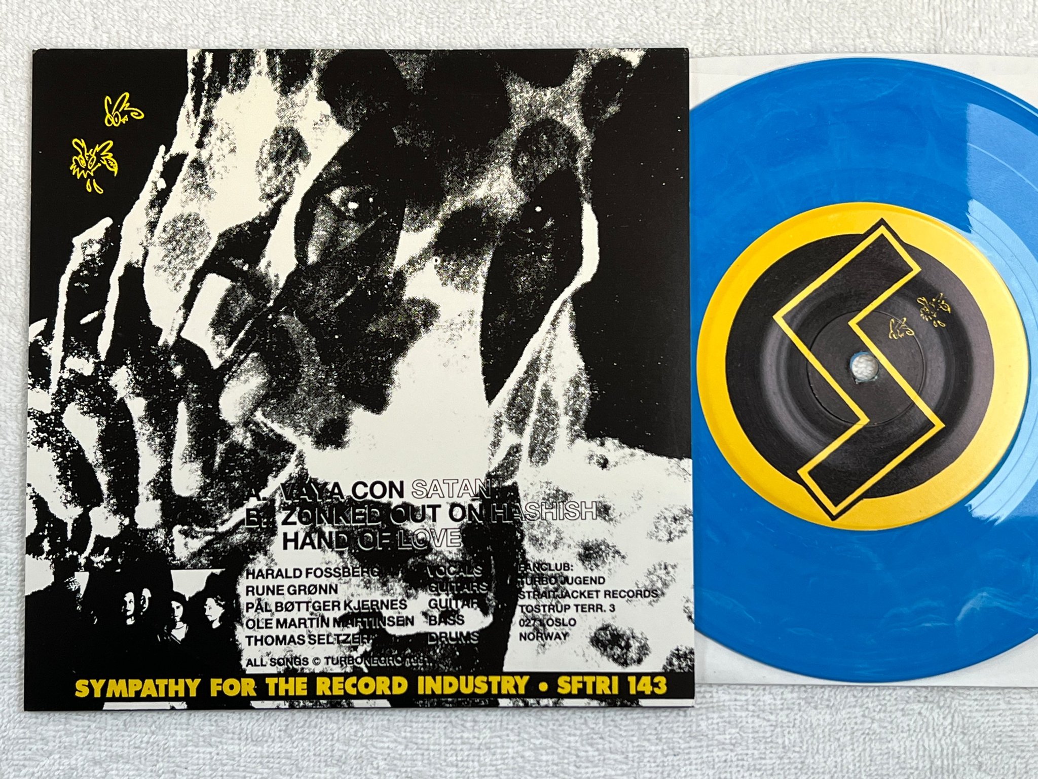 Omslagsbild för skivan TRBNGR vaya con satan 7"single -91 SFTRI 143