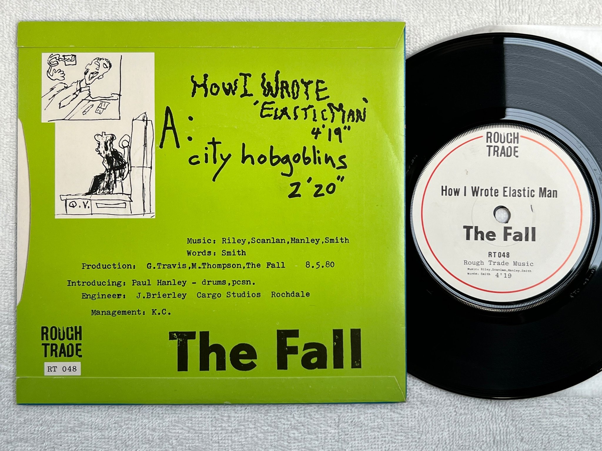 Omslagsbild för skivan THE FALL how i wrote elastic man 7"single ROUGH TRADE RT 048