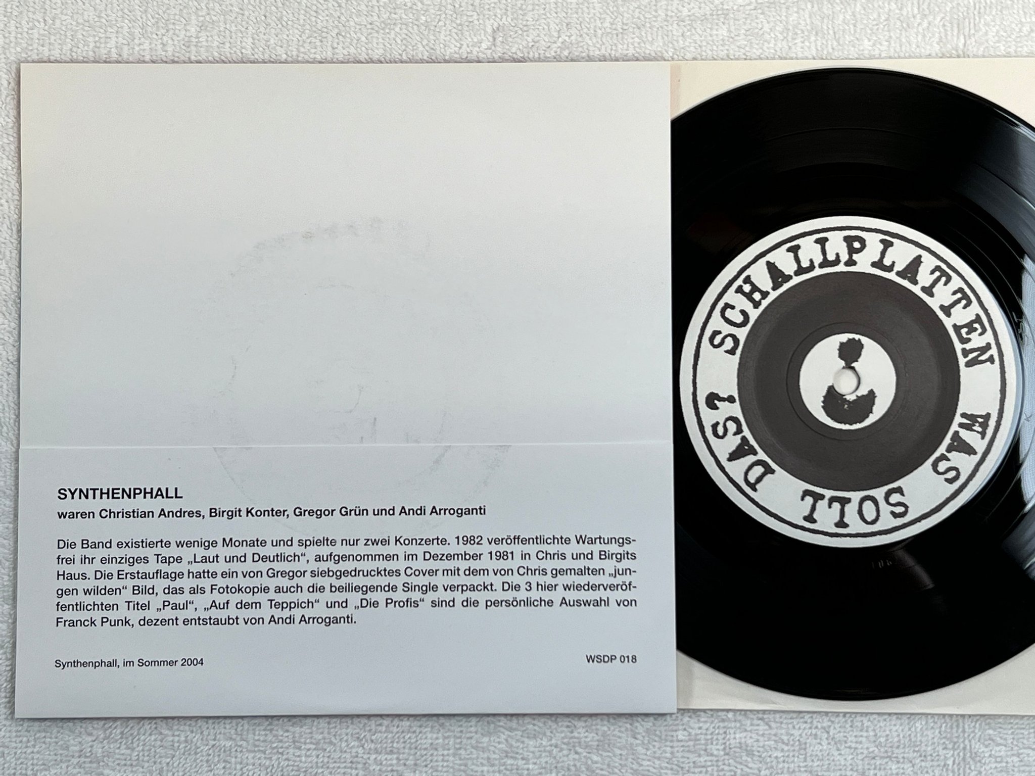 Omslagsbild för skivan SYNTHENPHALL paul 7"single WSDP 018