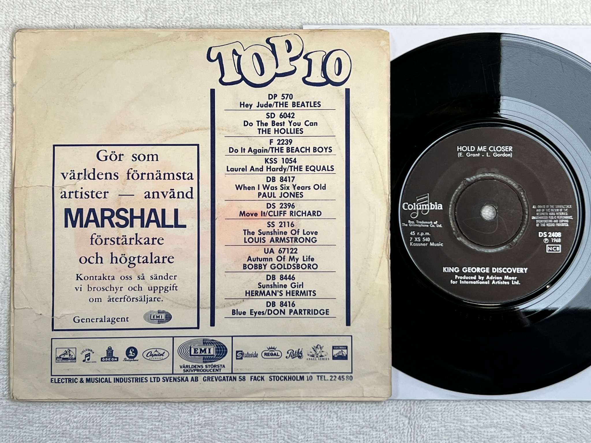 Omslagsbild för skivan KING GEORGE DISCOVERY I’m the best 7"single -68 DS 2408