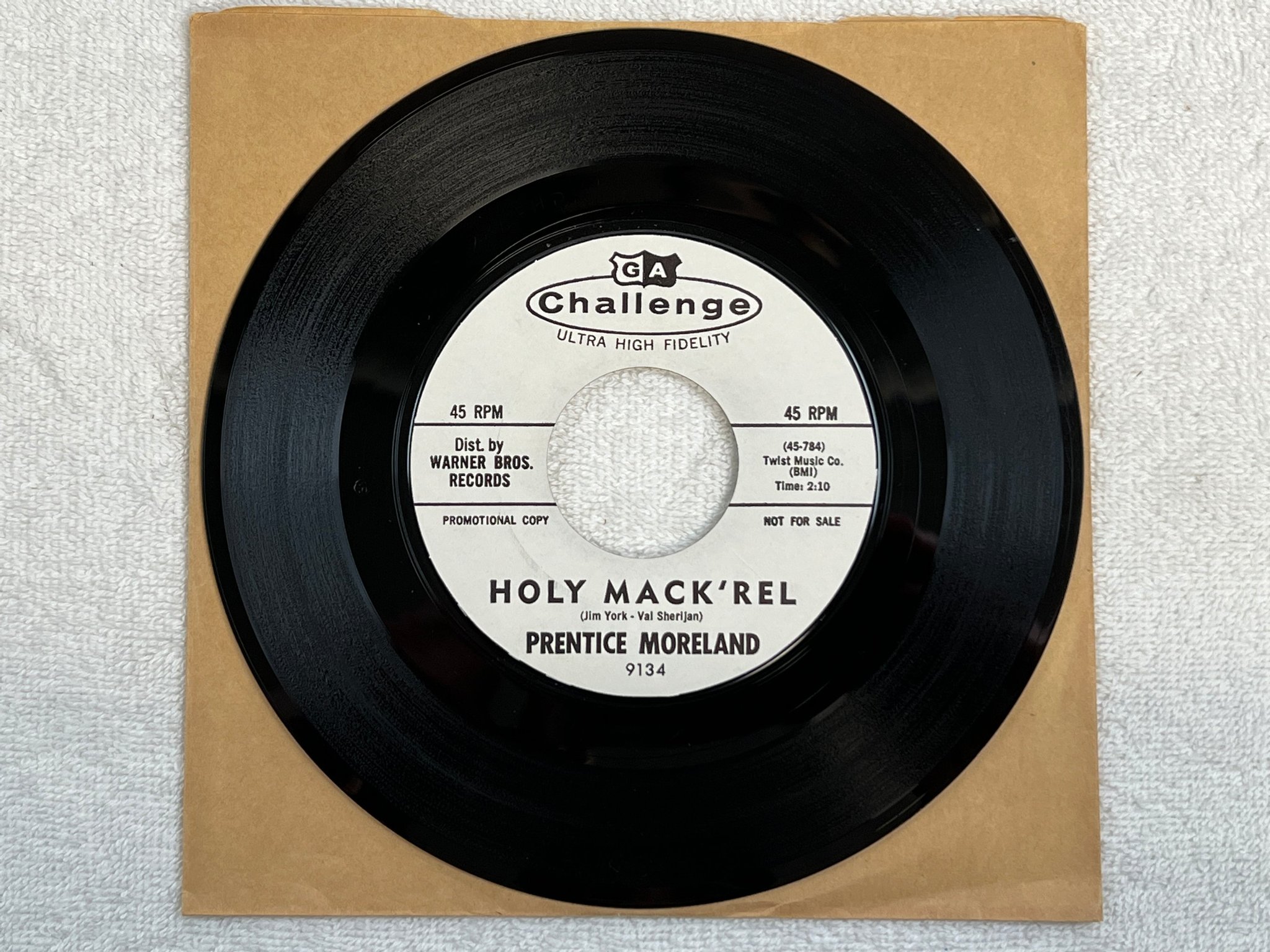 Omslagsbild för skivan PRENTICE MORELAND holy mack´rel 7"single CHALLENGE 45-784 promo RARE R&B
