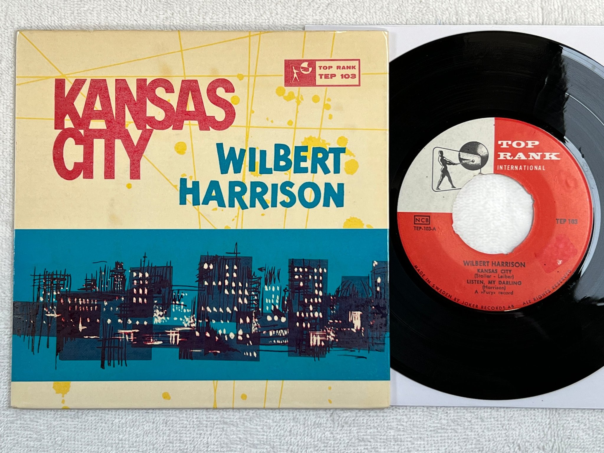 Omslagsbild för skivan WILBERT HARRISON kansas city 7"single Swe TEP 103