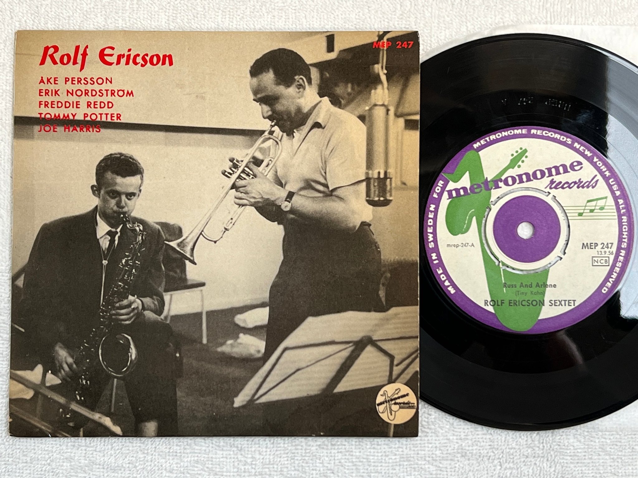 Omslagsbild för skivan ROLF ERICSON SEXTET russ and arlone 7"single MEP 247