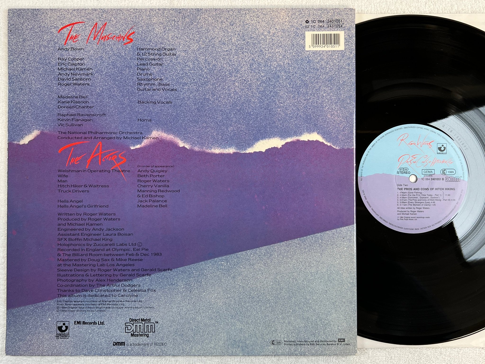 Omslagsbild för skivan ROGER WATERS the pros and cons of hitch hiking LP -84 DMM HARVEST 064 2401051