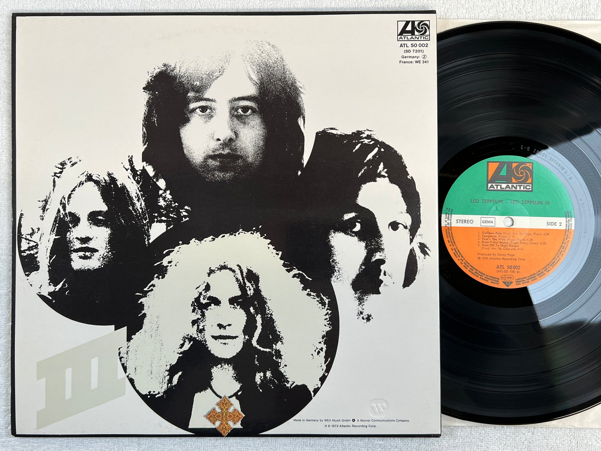 Omslagsbild för skivan LED ZEPPELIN III LP re Ger ATLANTIC ATL 50002