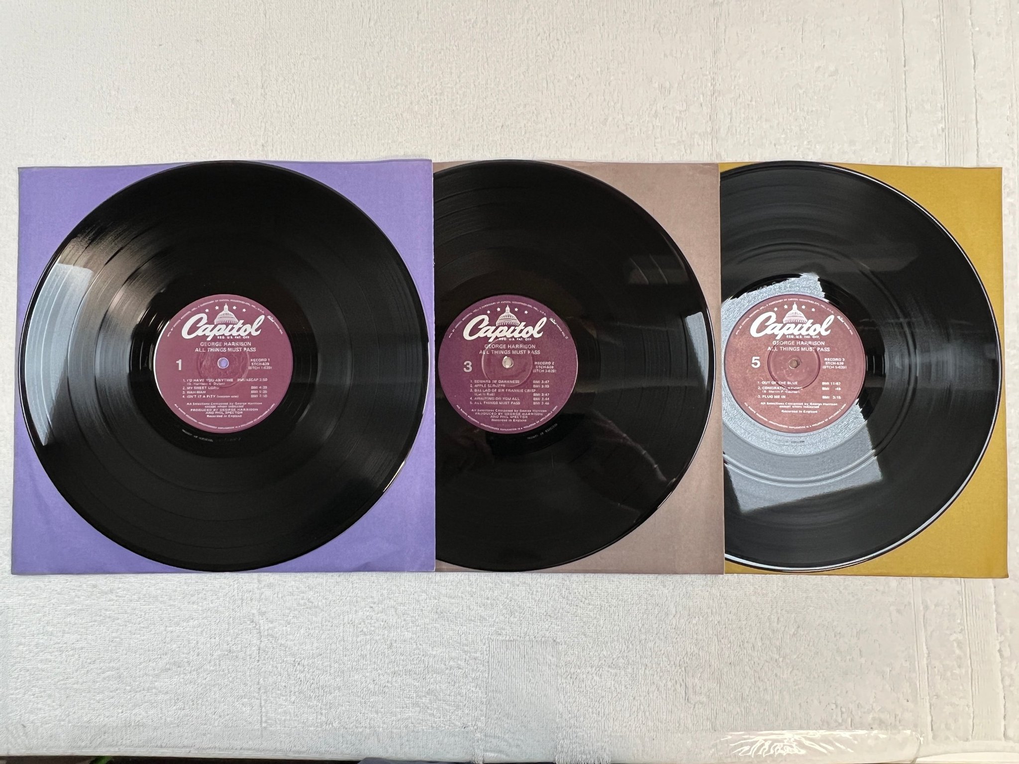 Omslagsbild för skivan GEORGE HARRISON all things must pass 3xLP US CAPITOL STCH 639 ** fint ex **