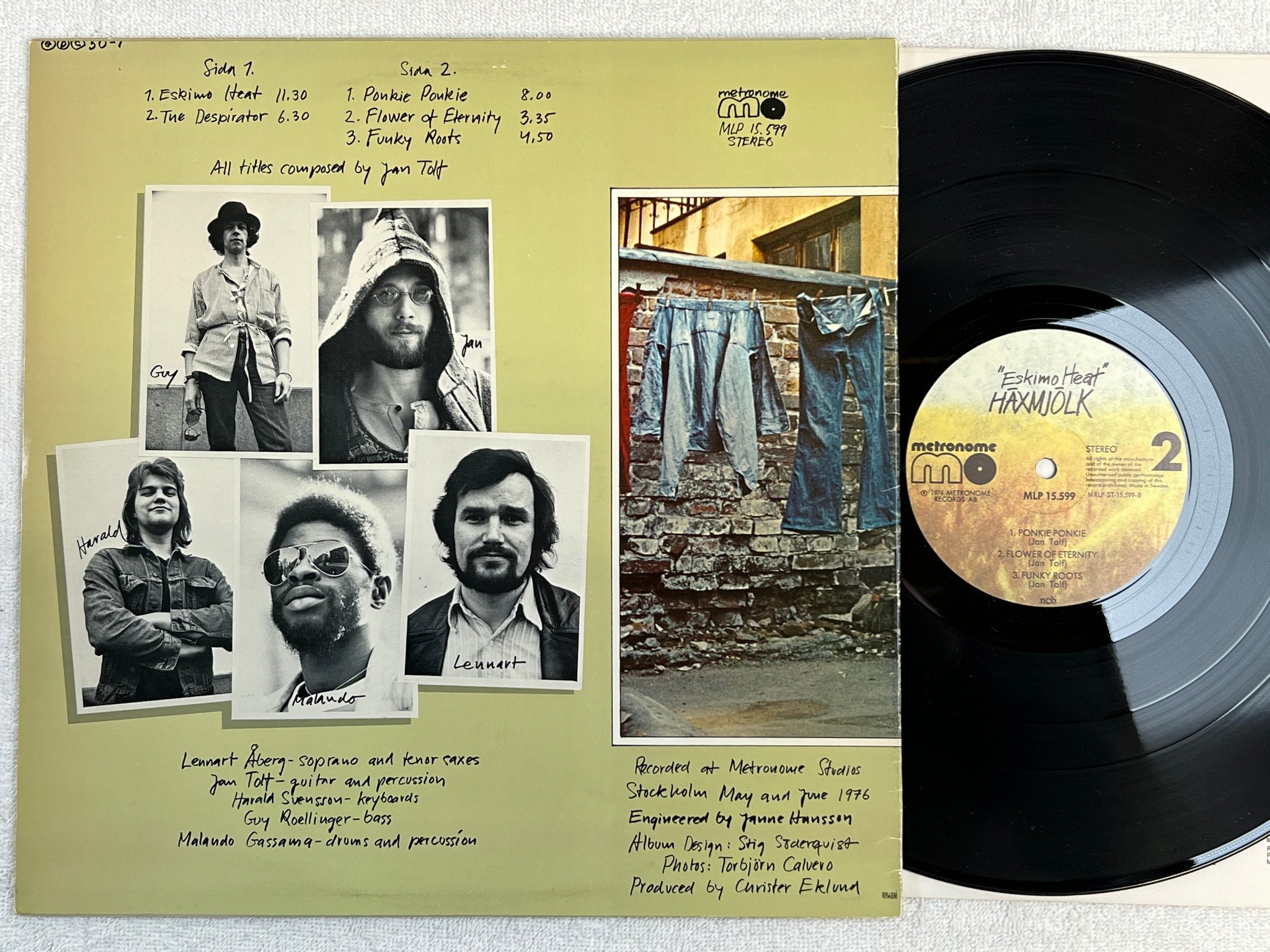 Omslagsbild för skivan HÄXMJÖLK eskimo heat LP -76 Swe METRONOME MLP 15599 FUNKY JAZZ  ! !