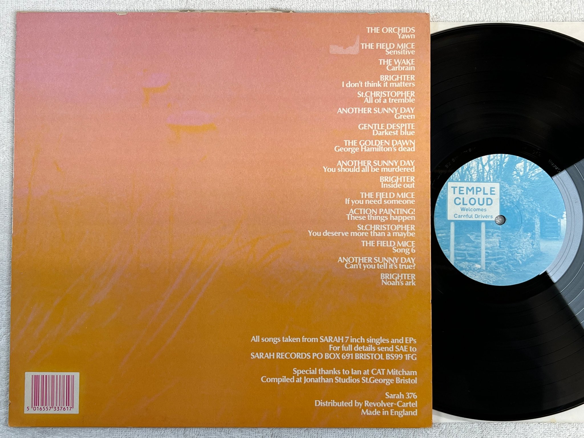 Omslagsbild för skivan VARIOUS Temple Cloud - A Sarah Compilation LP -90 UK SARAH 376 Indie rock RARE!!