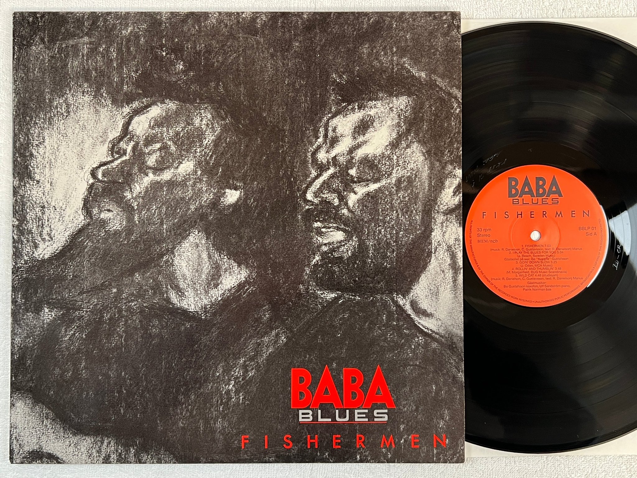 Omslagsbild för skivan BABA BLUES fishermen LP -90 Swe BBLP 01 private press blues
