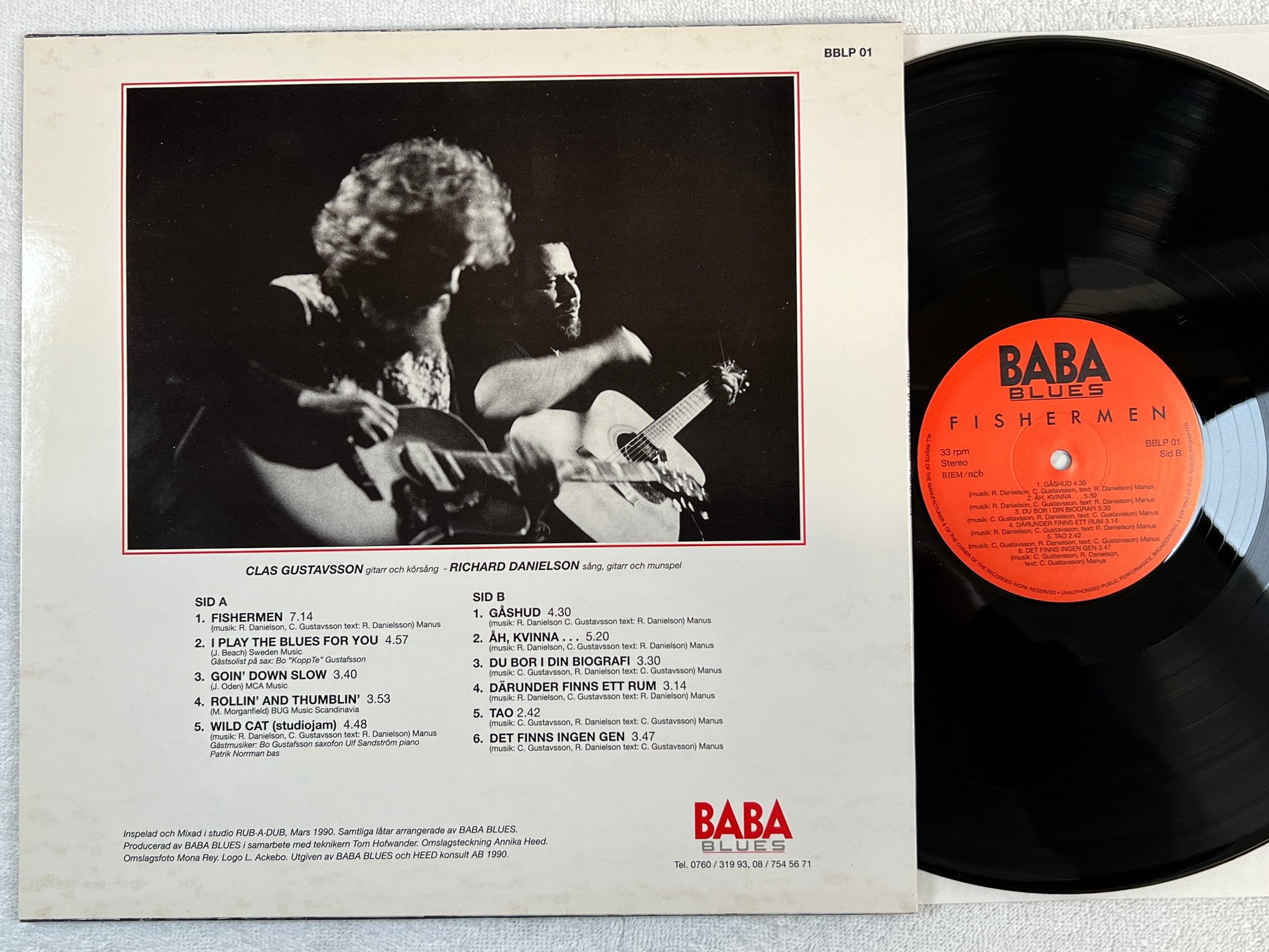 Omslagsbild för skivan BABA BLUES fishermen LP -90 Swe BBLP 01 private press blues