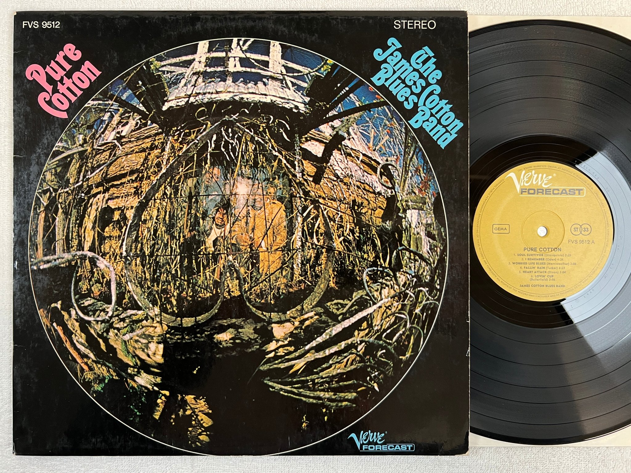 Omslagsbild för skivan JAMES COTTON BLUES BAND pure cotton LP -68 Ger VERVE FORECAST FVS 9512 