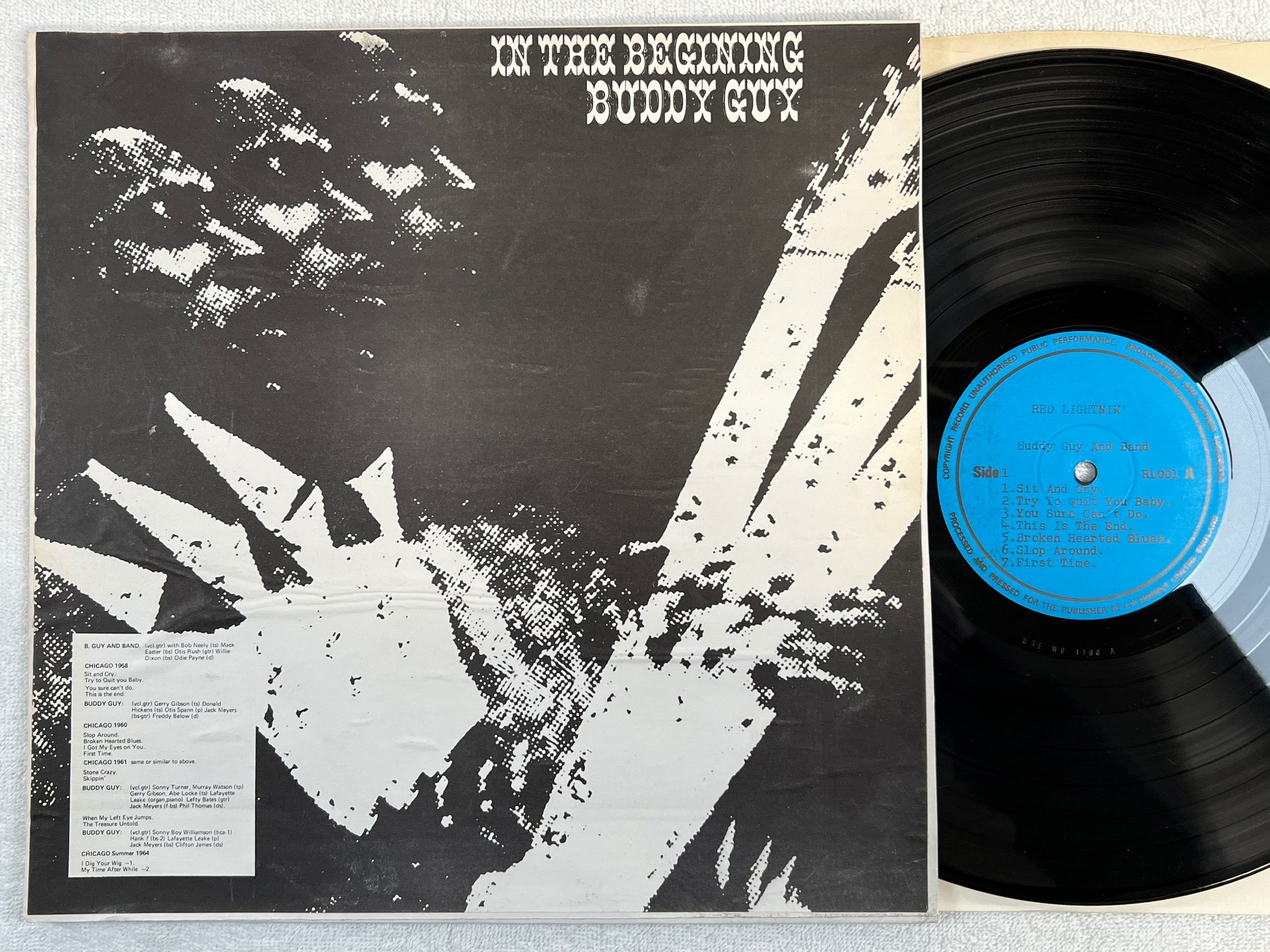 Omslagsbild för skivan BUDDY GUY BAND in the beginning LP UK RED LIGHTNIN' RL001 blues 