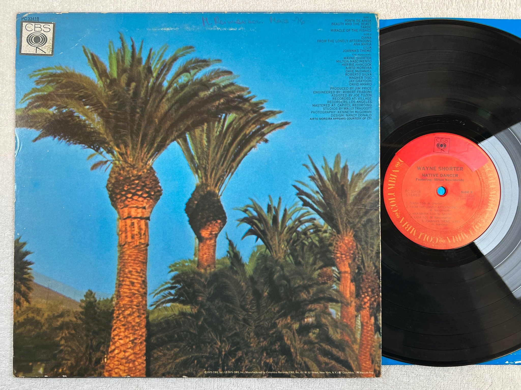 Omslagsbild för skivan WAYNE SHORTER native dancer LP -75 US CBS PC 33418