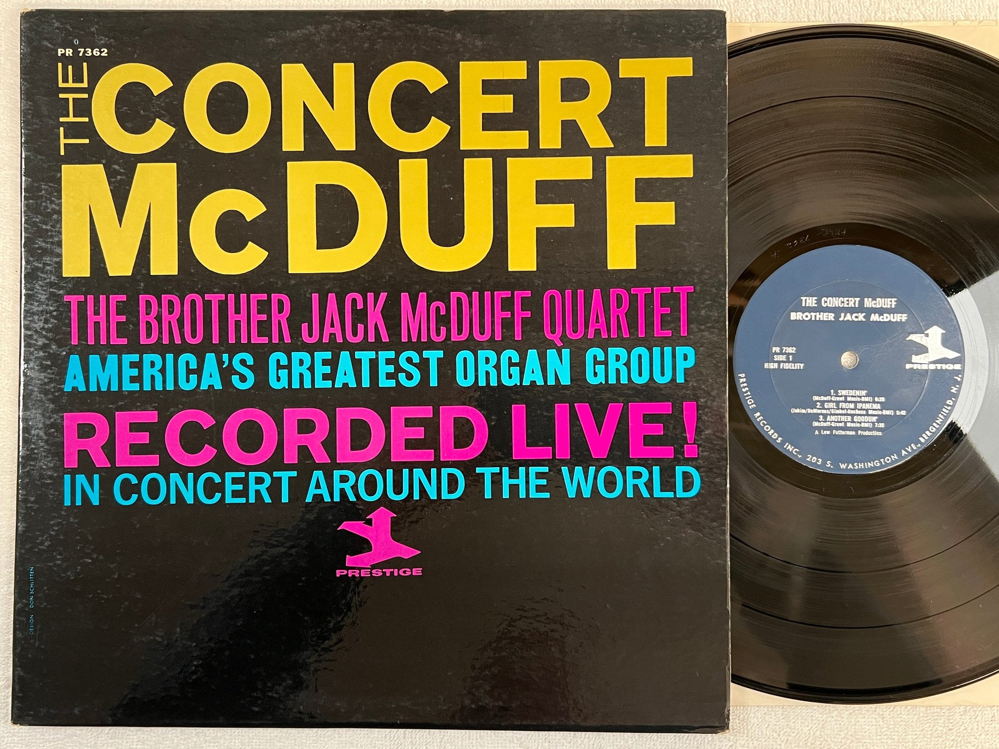 Omslagsbild för skivan BROTHERS JACK McDUFF the concert LP US PRESTIGE PR 7362