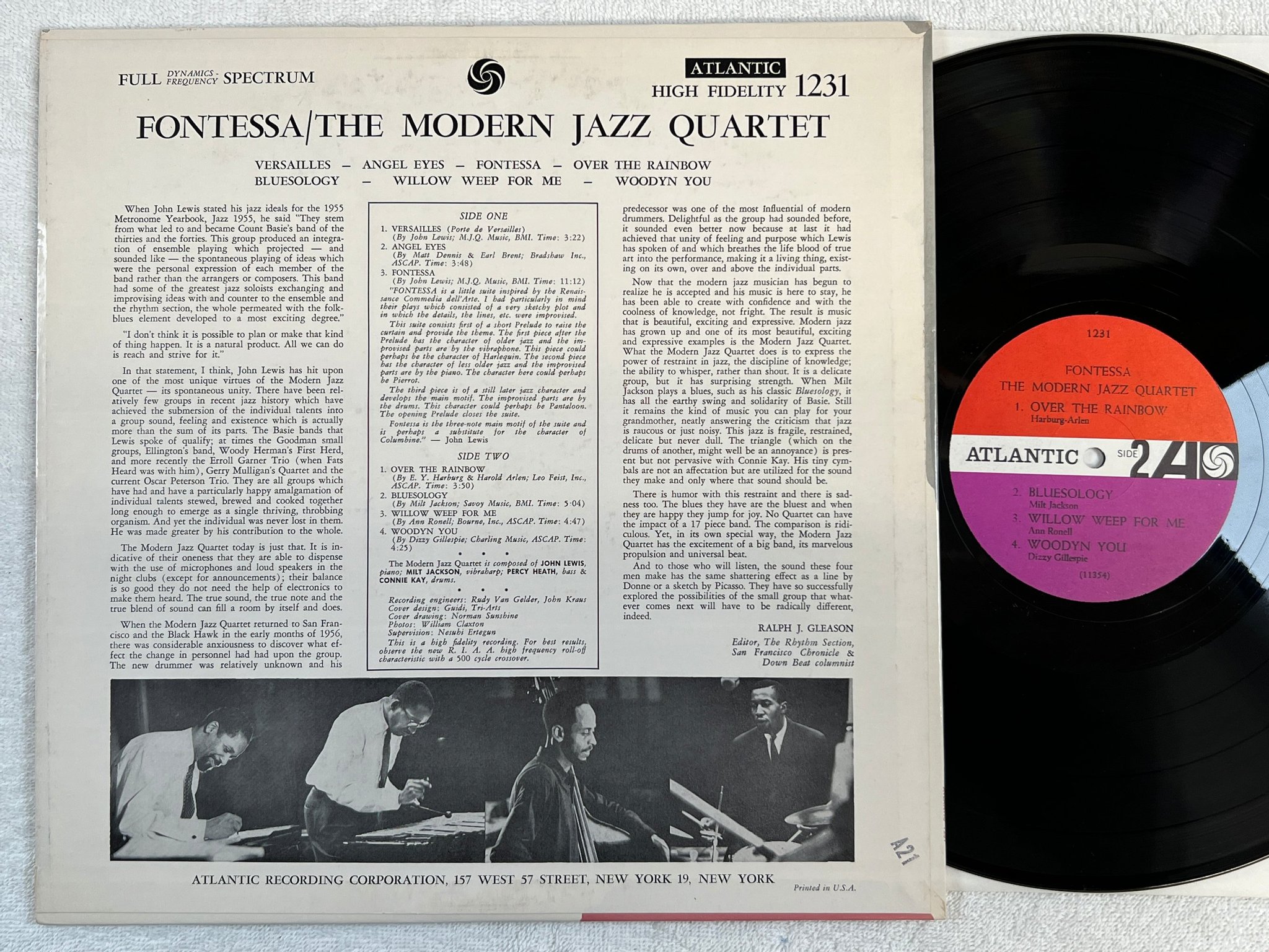 Omslagsbild för skivan THE MODERN JAZZ QUARTET fontessa LP US ATLANTIC 1231 