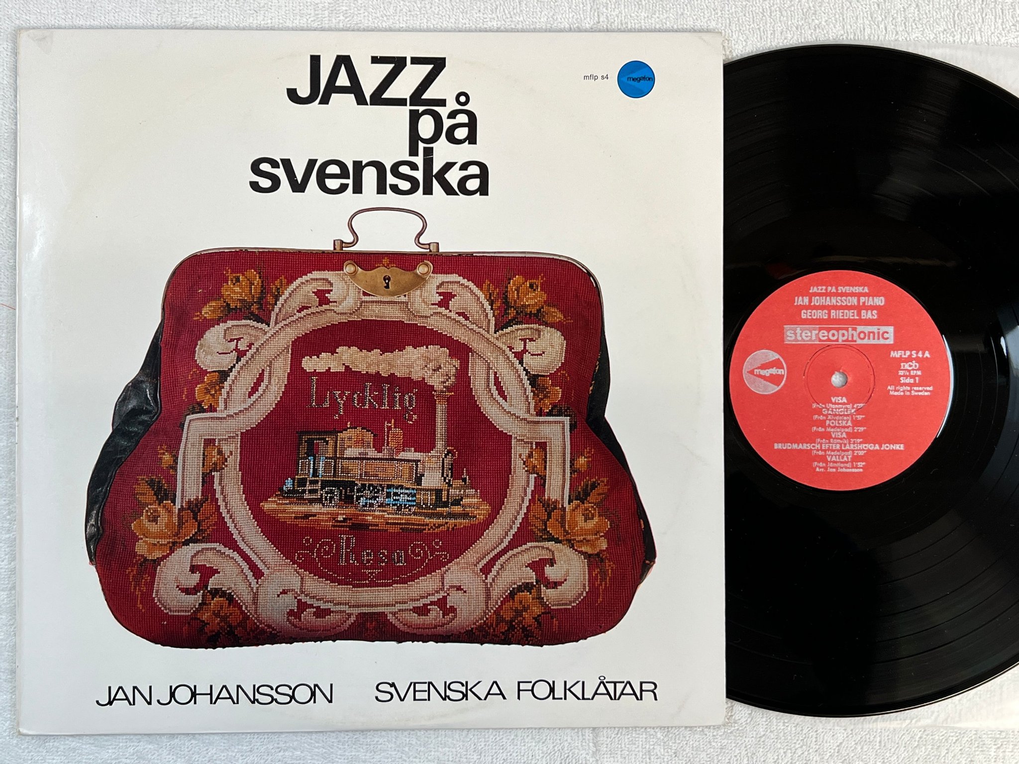Omslagsbild för skivan JAN JOHANSSON jazz på svenska LP Swe MEGAFON MFLP S 4