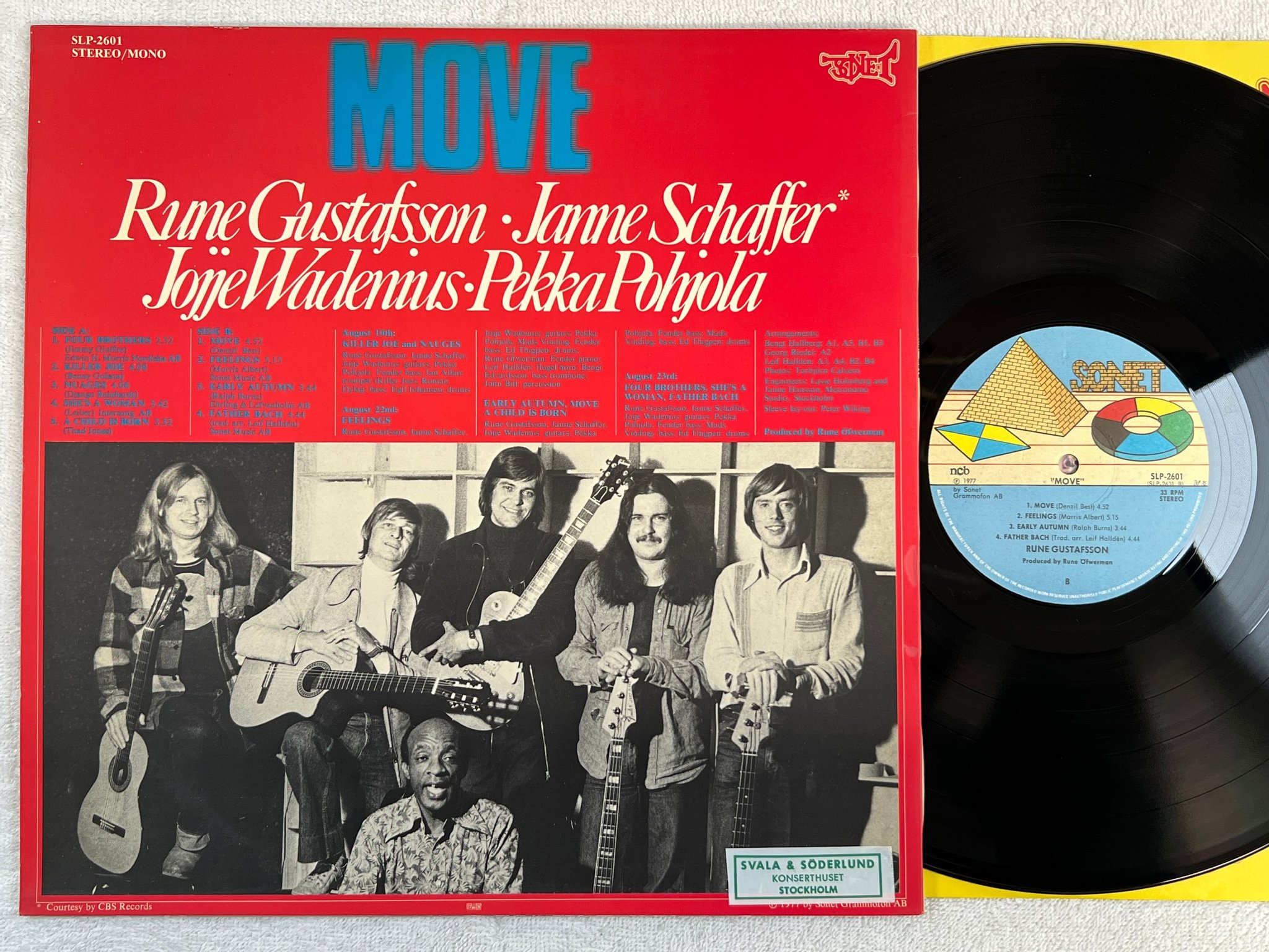 Omslagsbild för skivan RUNE GUSTAFSSON move LP -77 Swe SONET SLP-2601