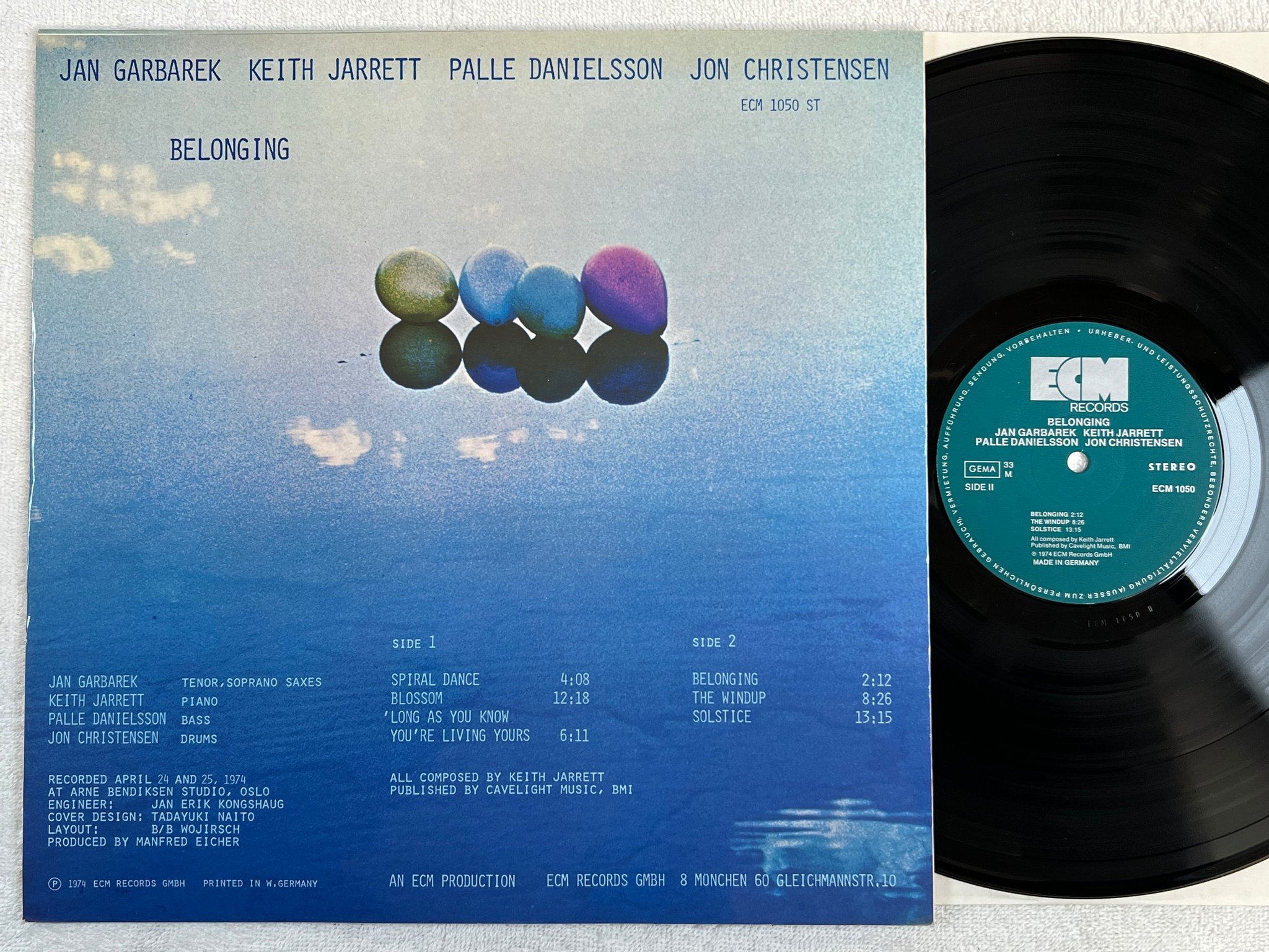 Omslagsbild för skivan JAN GARBAREK belonging LP -74 Ger ECM 1050