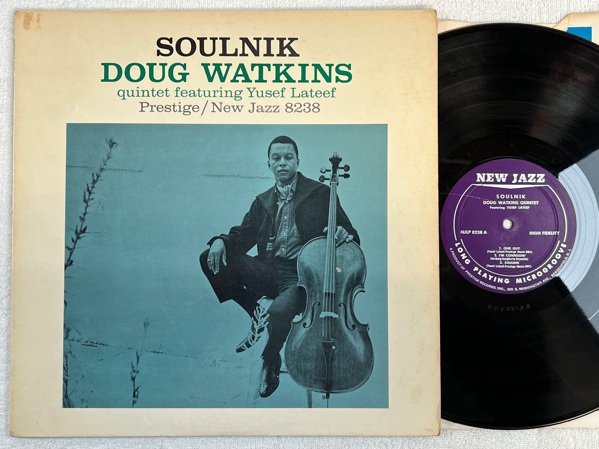 Omslagsbild för skivan DOUG WATKINS QUINTET soulnik LP -60 US NEW JAZZ NJLP 8238 RVG & DG rare