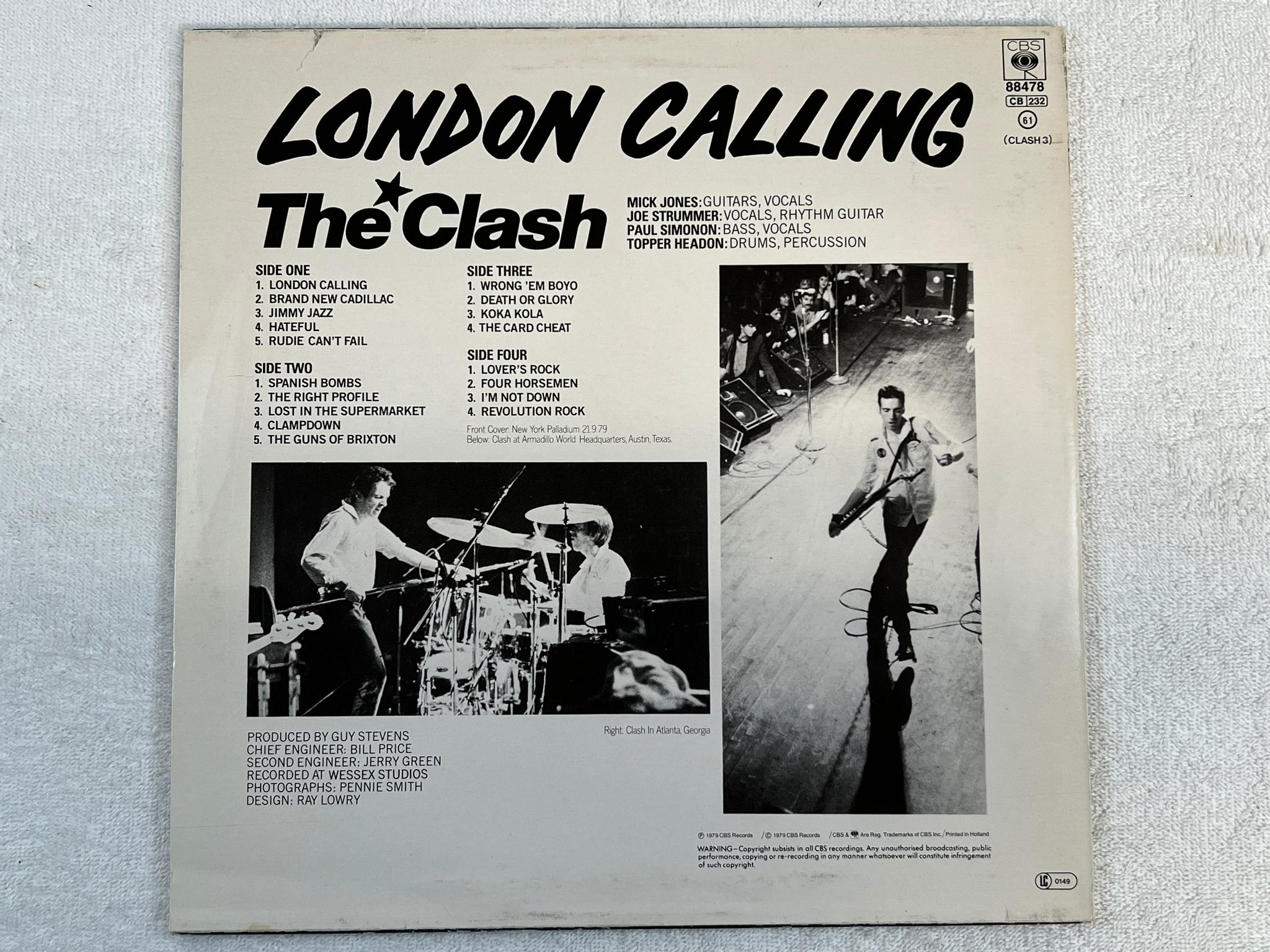 Omslagsbild för skivan THE CLASH London calling 2xLP -79 Hol CBS 88478 ** CLASSIC **