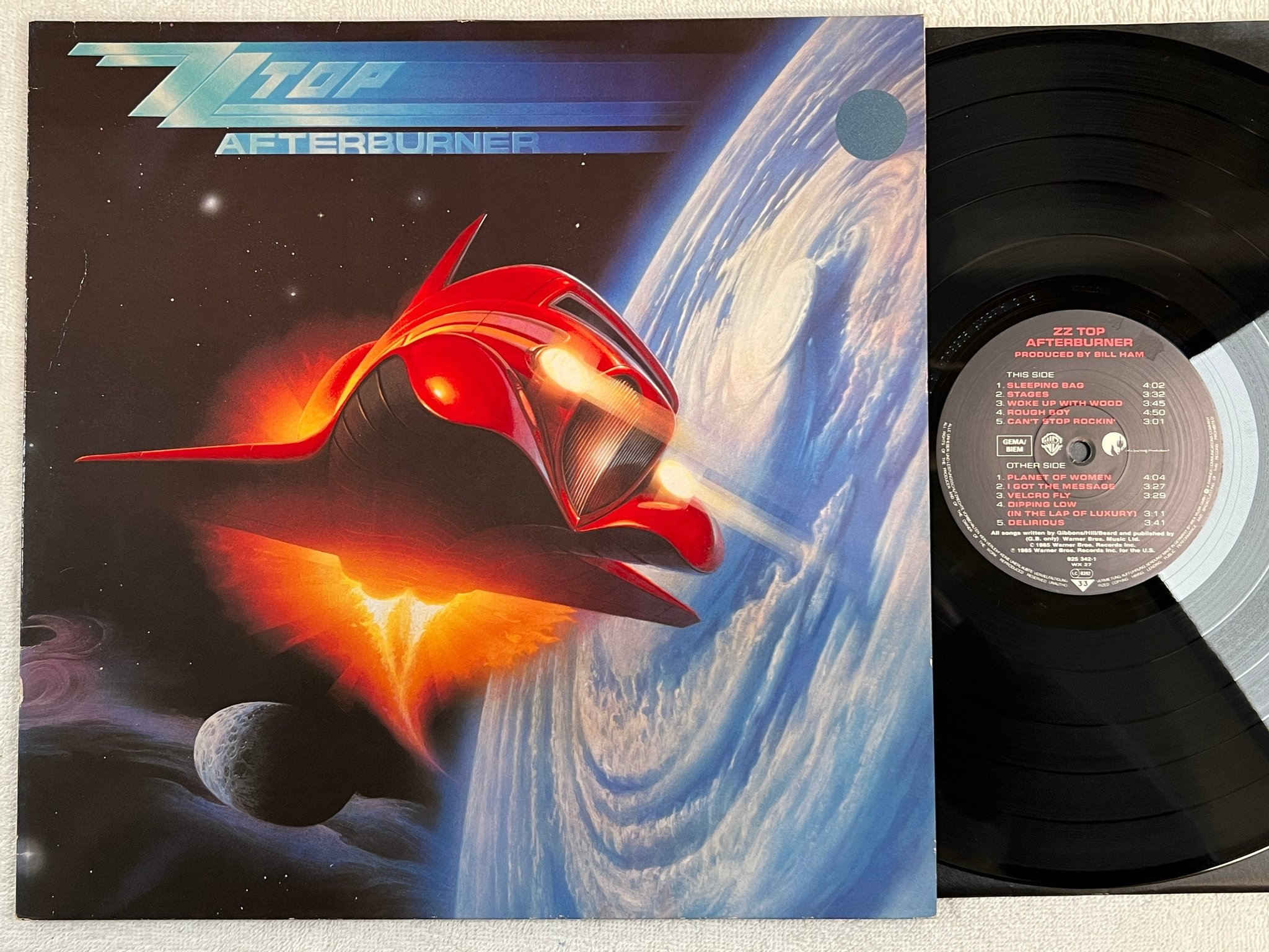 Omslagsbild för skivan ZZ TOP afterburner LP -85 Ger WARNER 925 342-1