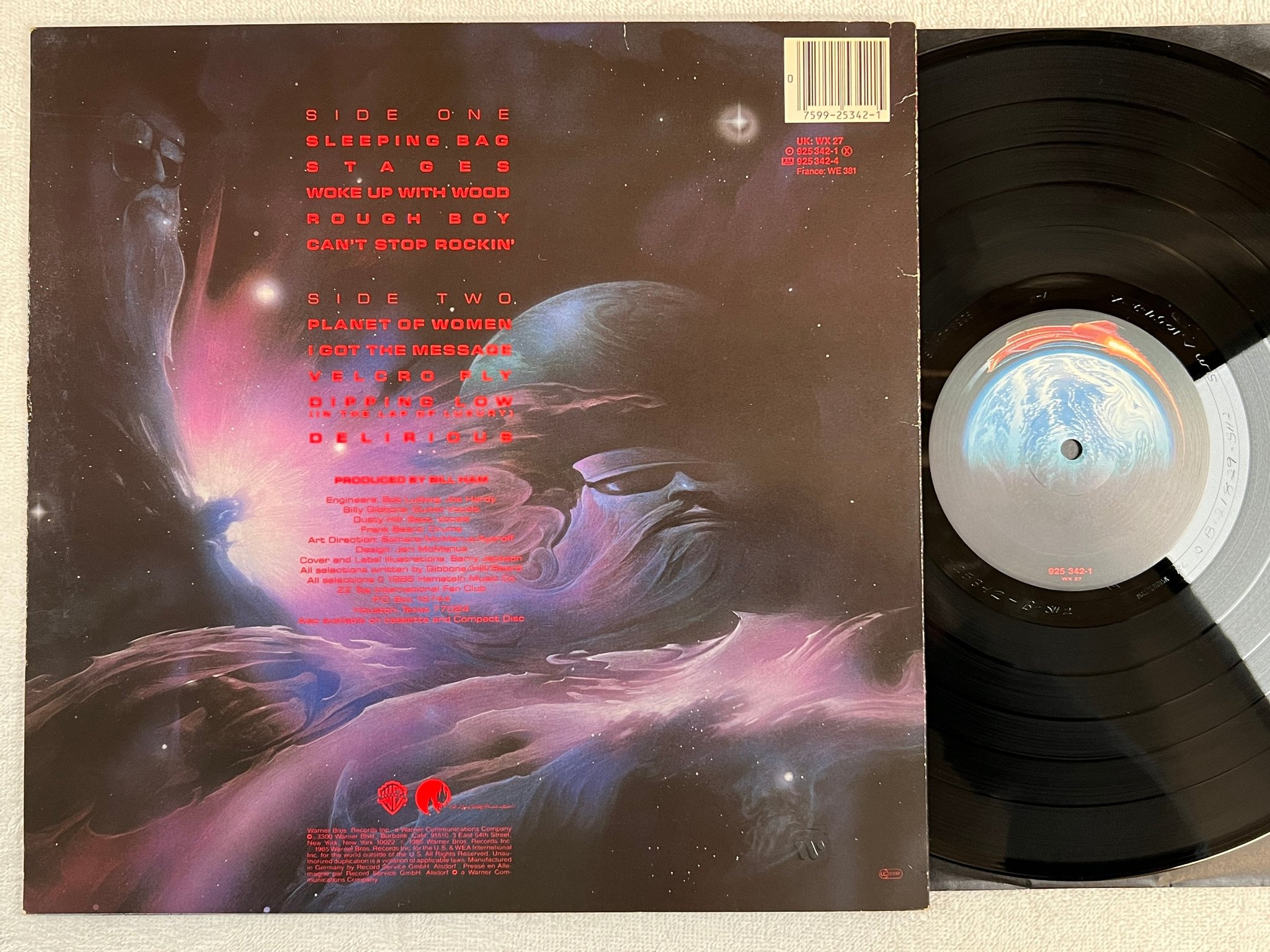 Omslagsbild för skivan ZZ TOP afterburner LP -85 Ger WARNER 925 342-1