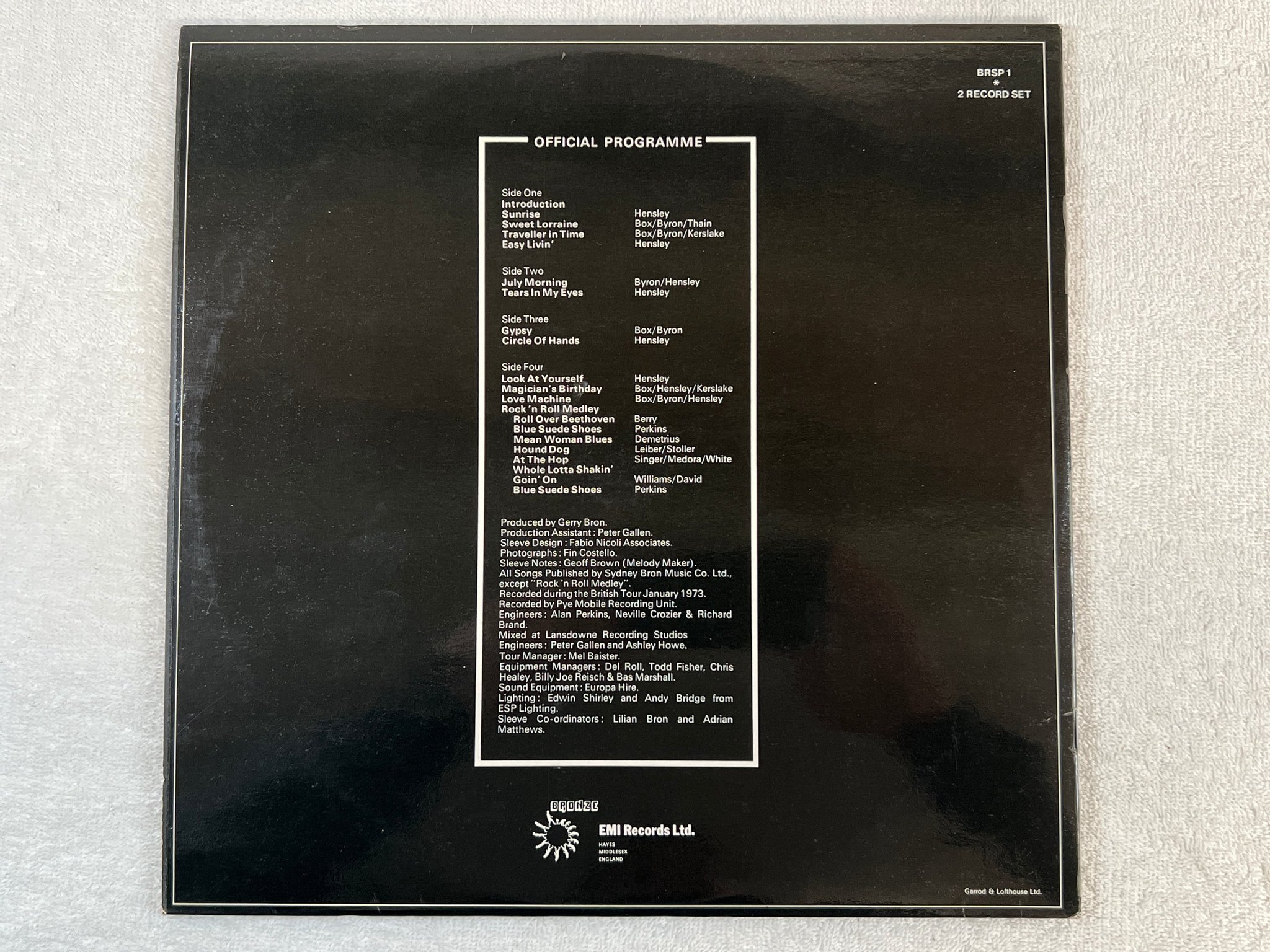 Omslagsbild för skivan URIAH HEEP live 2xLP UK BRONZE BRON 301