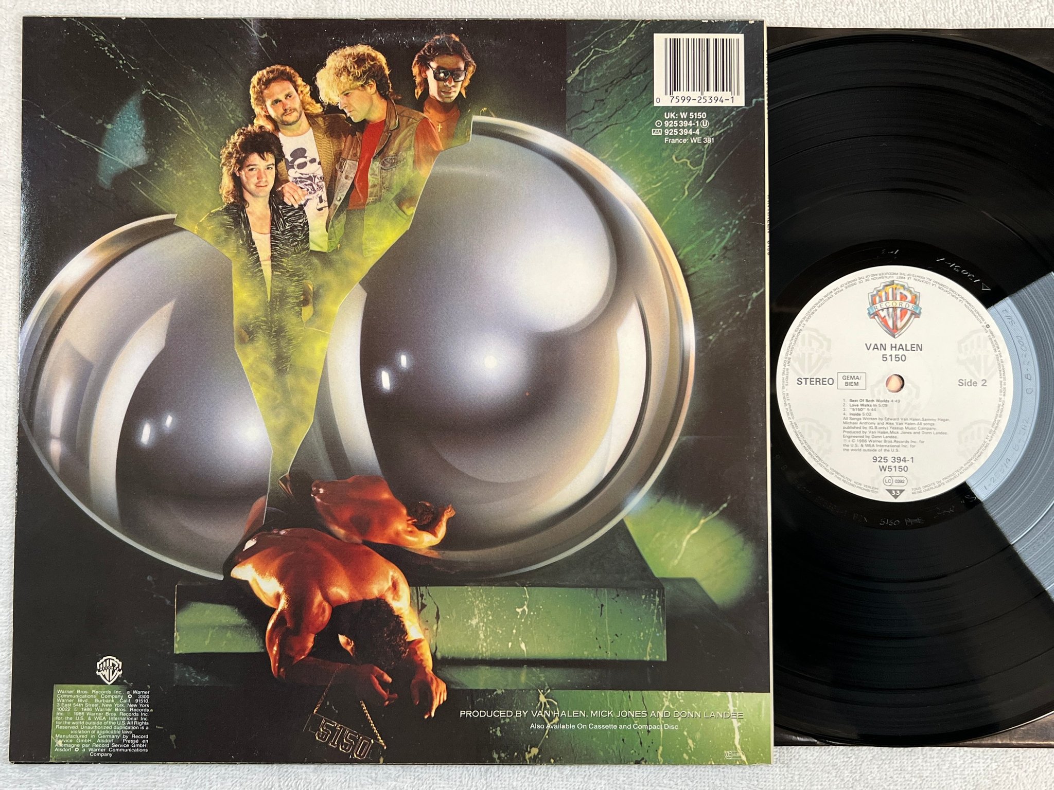 Omslagsbild för skivan VAN HALEN 5150 LP -86 Ger WARNER 925 394-1