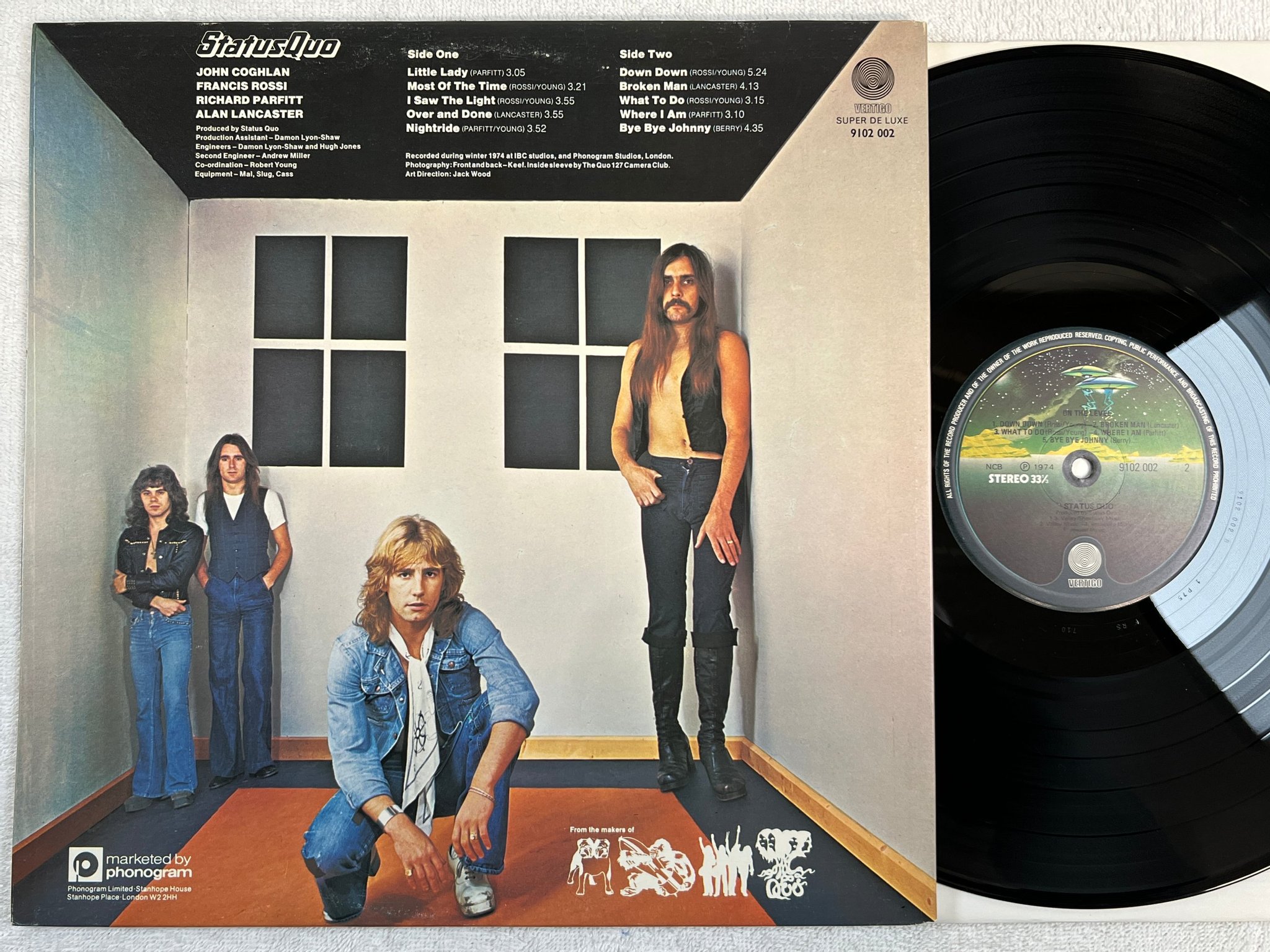 Omslagsbild för skivan STATUS QUO on the level LP -74 ncb VERTIGO 9102 002