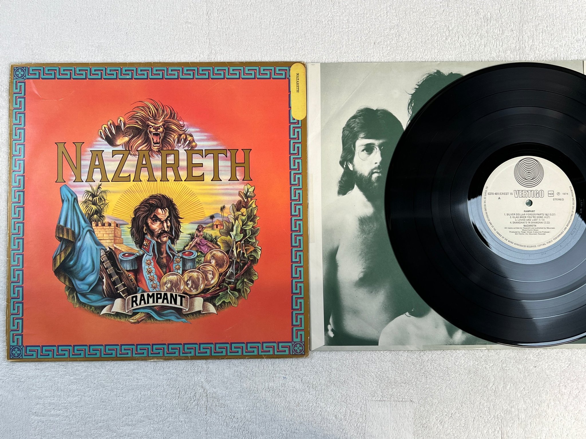Omslagsbild för skivan NAZARETH rampant LP -74 NCB vertigo 6370 401 / CREST 15