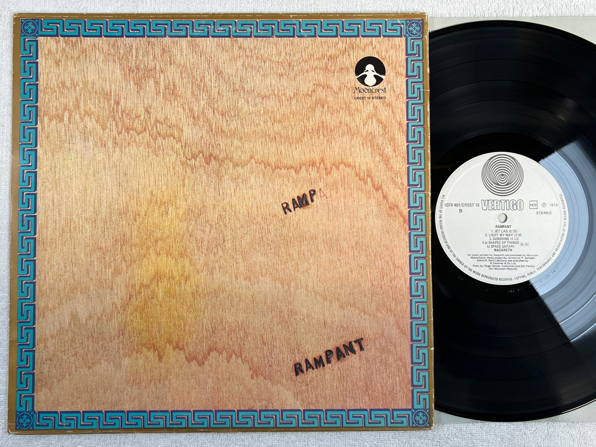 Omslagsbild för skivan NAZARETH rampant LP -74 NCB vertigo 6370 401 / CREST 15