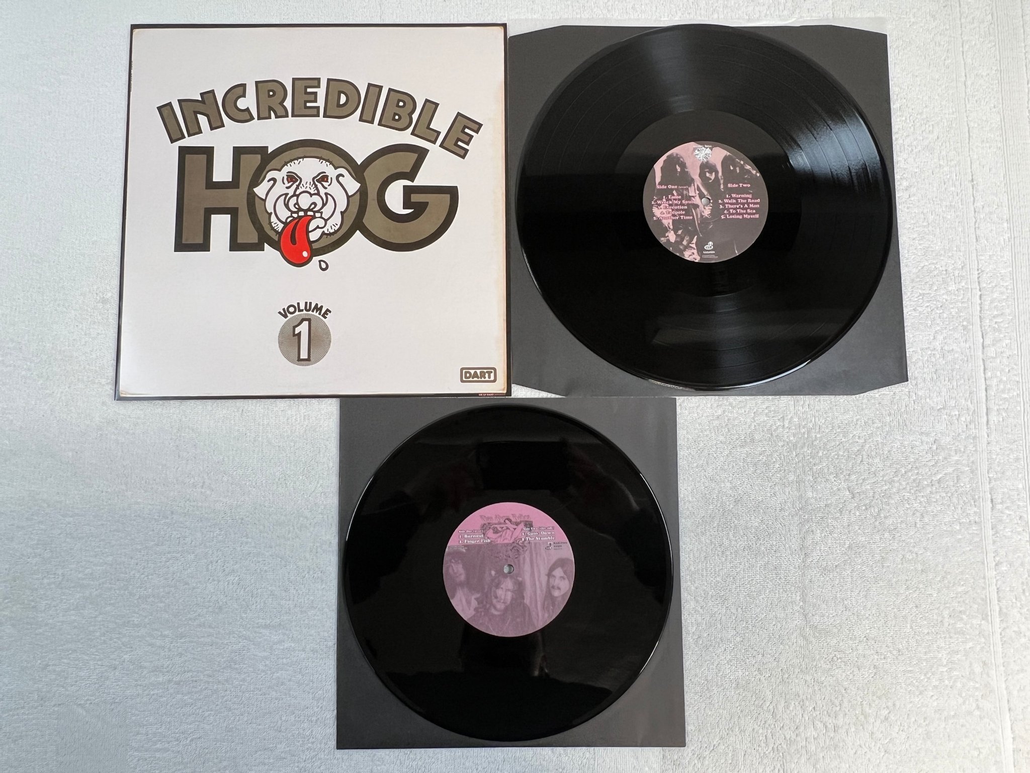 Omslagsbild för skivan INCREDIBLE HOG vol 1 - 4 LP + 10" 2011 UK RISE ABOVE RELICS hard rock