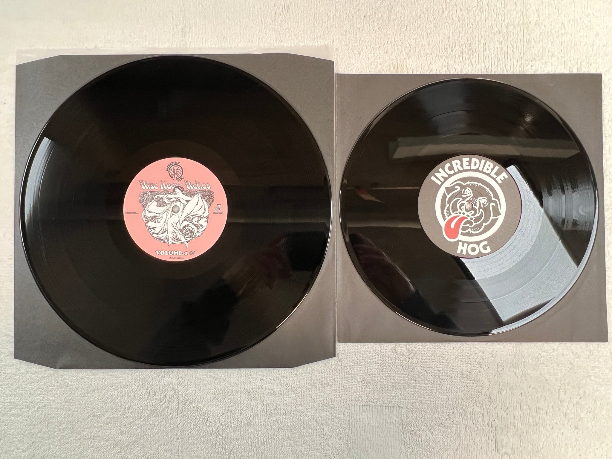 Omslagsbild för skivan INCREDIBLE HOG vol 1 - 4 LP + 10" 2011 UK RISE ABOVE RELICS hard rock