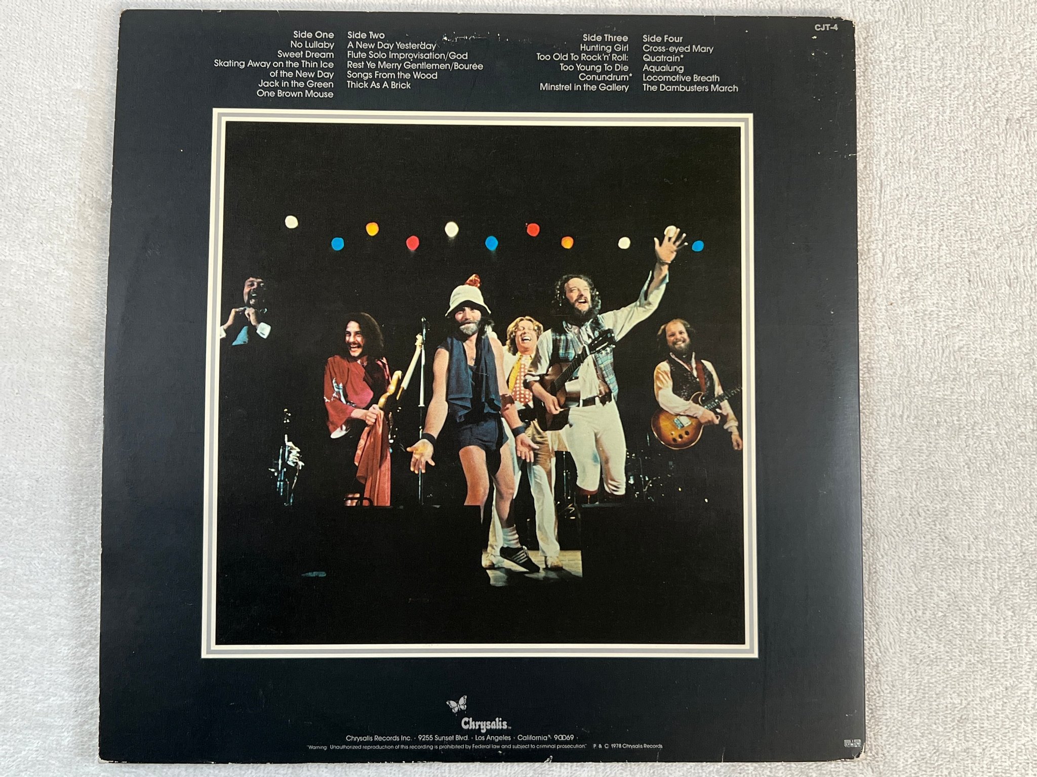 Omslagsbild för skivan JETHRO TULL live - bursting out 2xLP re ncb CHRYSALIS CJT-4