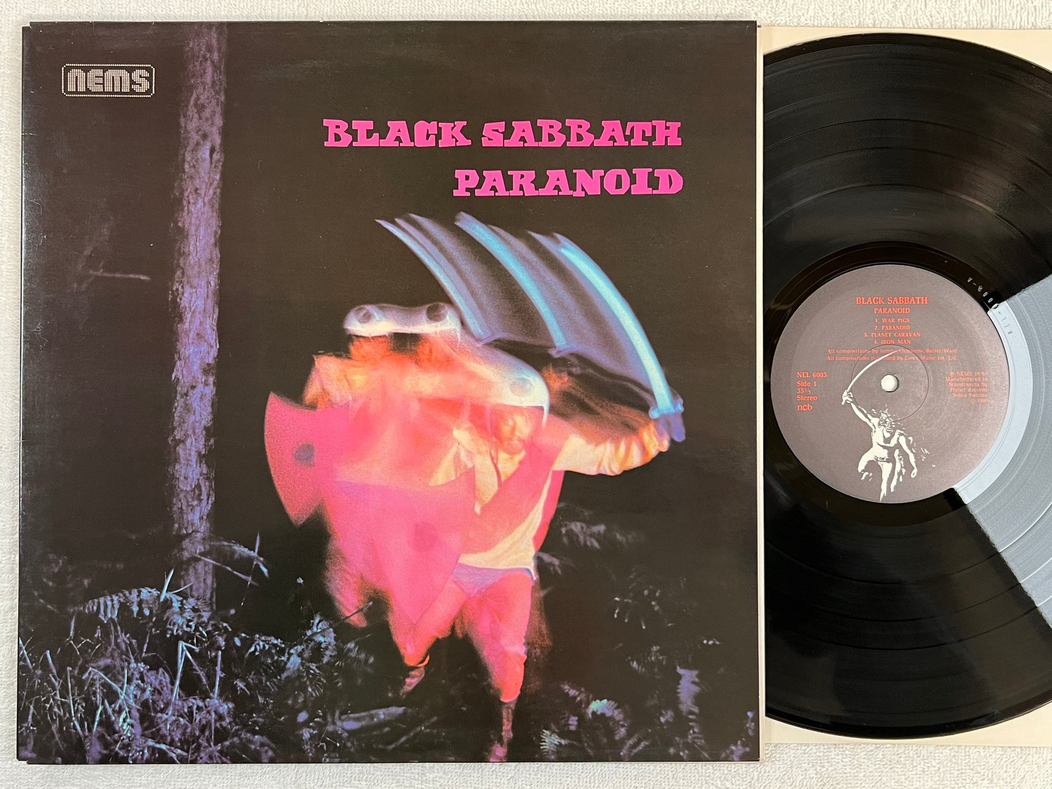 Omslagsbild för skivan BLACK SABBATH paranoid LP re NCB NEMS NEL 6003