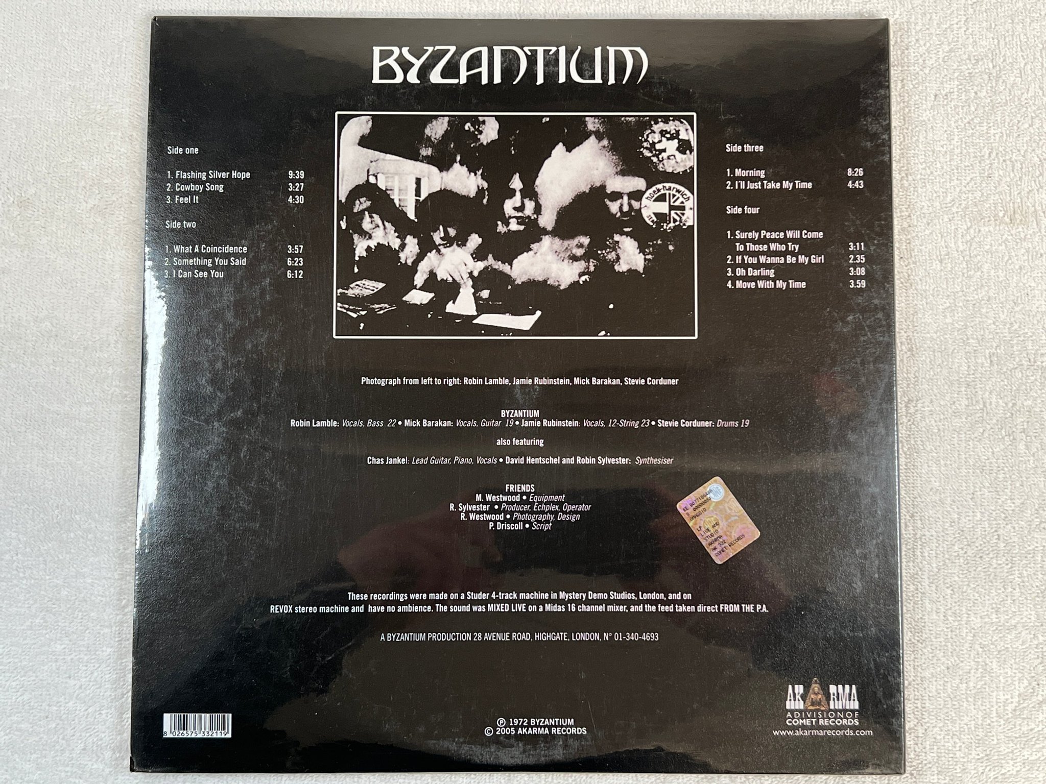 Omslagsbild för skivan BYZANTIUM live & studio 2xLP re 2005 ita AKARMA AK 332/2 sealed PROG