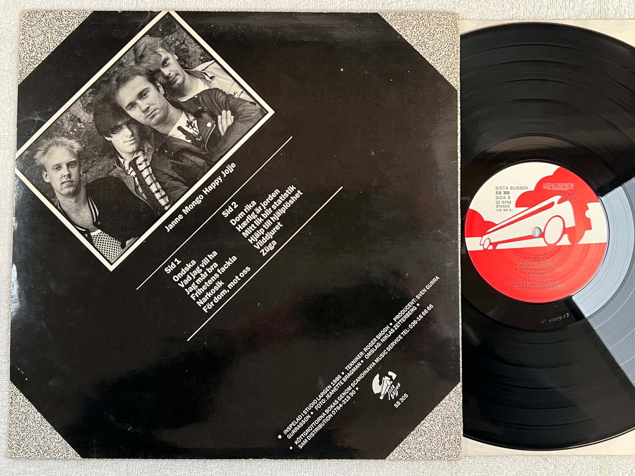 Omslagsbild för skivan KÖTTGROTTORNA blodsdans LP -86 Swe SISTA BUSSEN SB 305