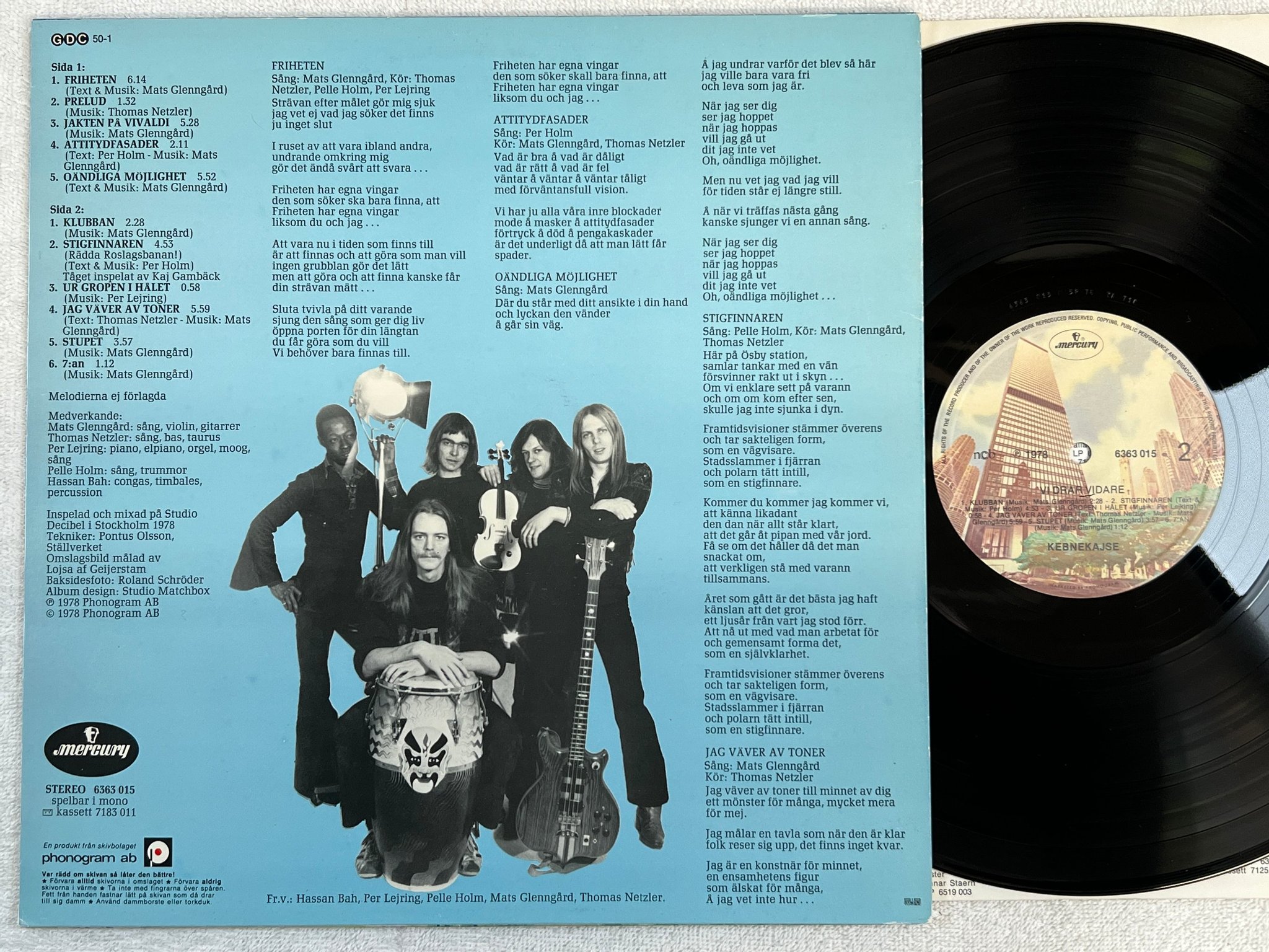 Omslagsbild för skivan KEBNEKAJSE vi drar vidare LP -78 ncb MERCURY 6363 015