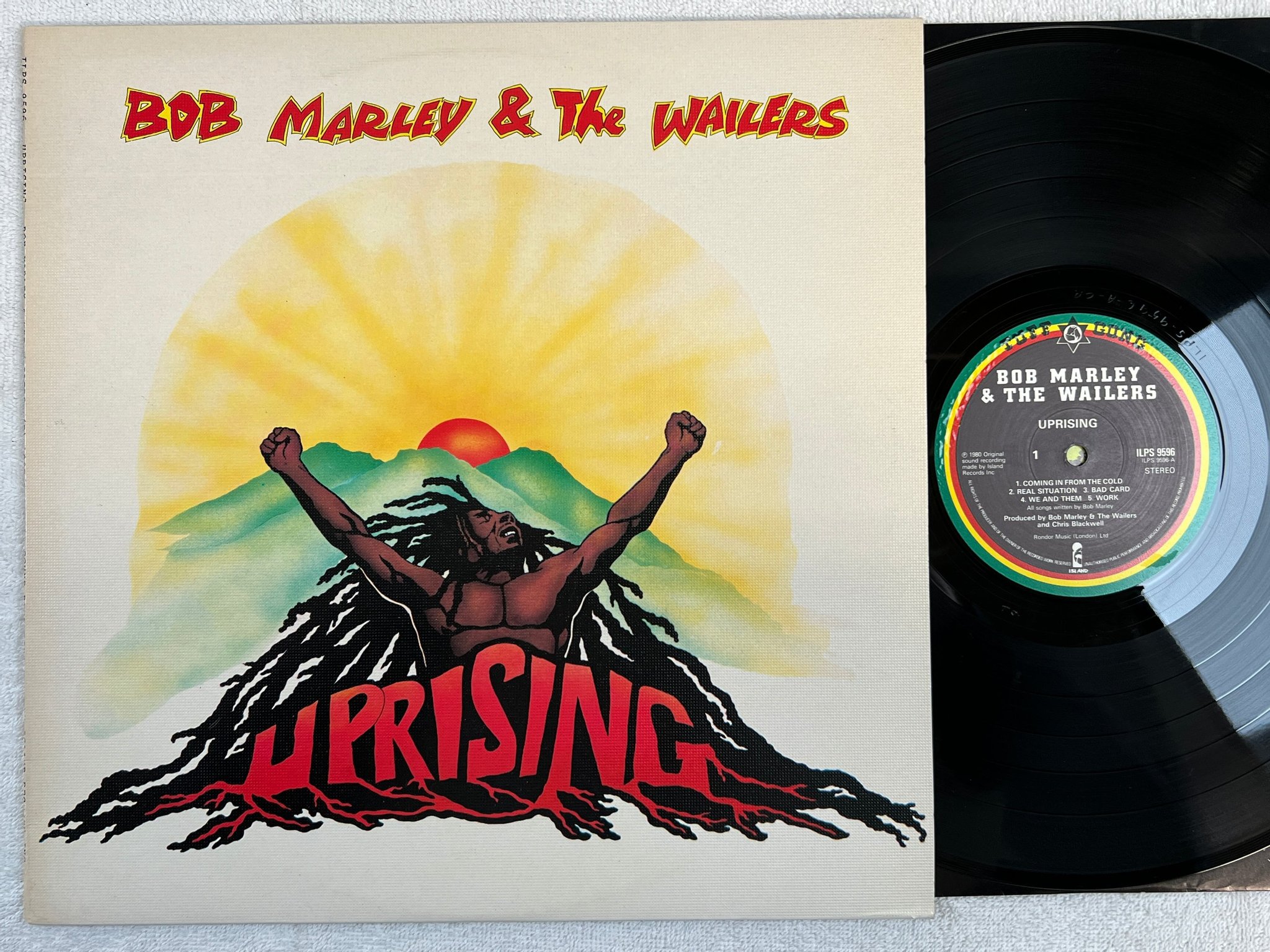 Omslagsbild för skivan BOB MARLEY & THE WAILERS uprising LP -80 ncb TUFF GONG ILPS 9596