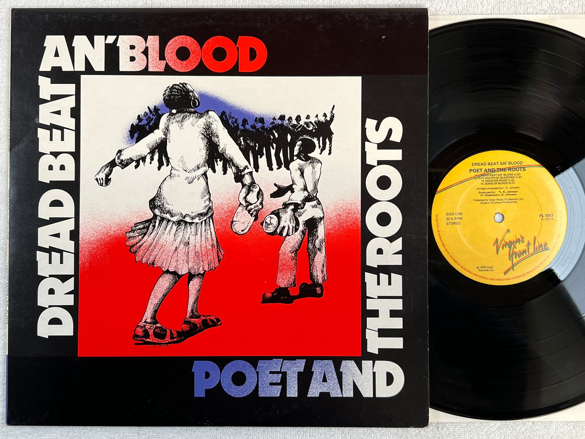 Omslagsbild för skivan POETS AND THE ROOTS Dread Beat An' Blood LP -78 UK FRONTLINE FL 1017