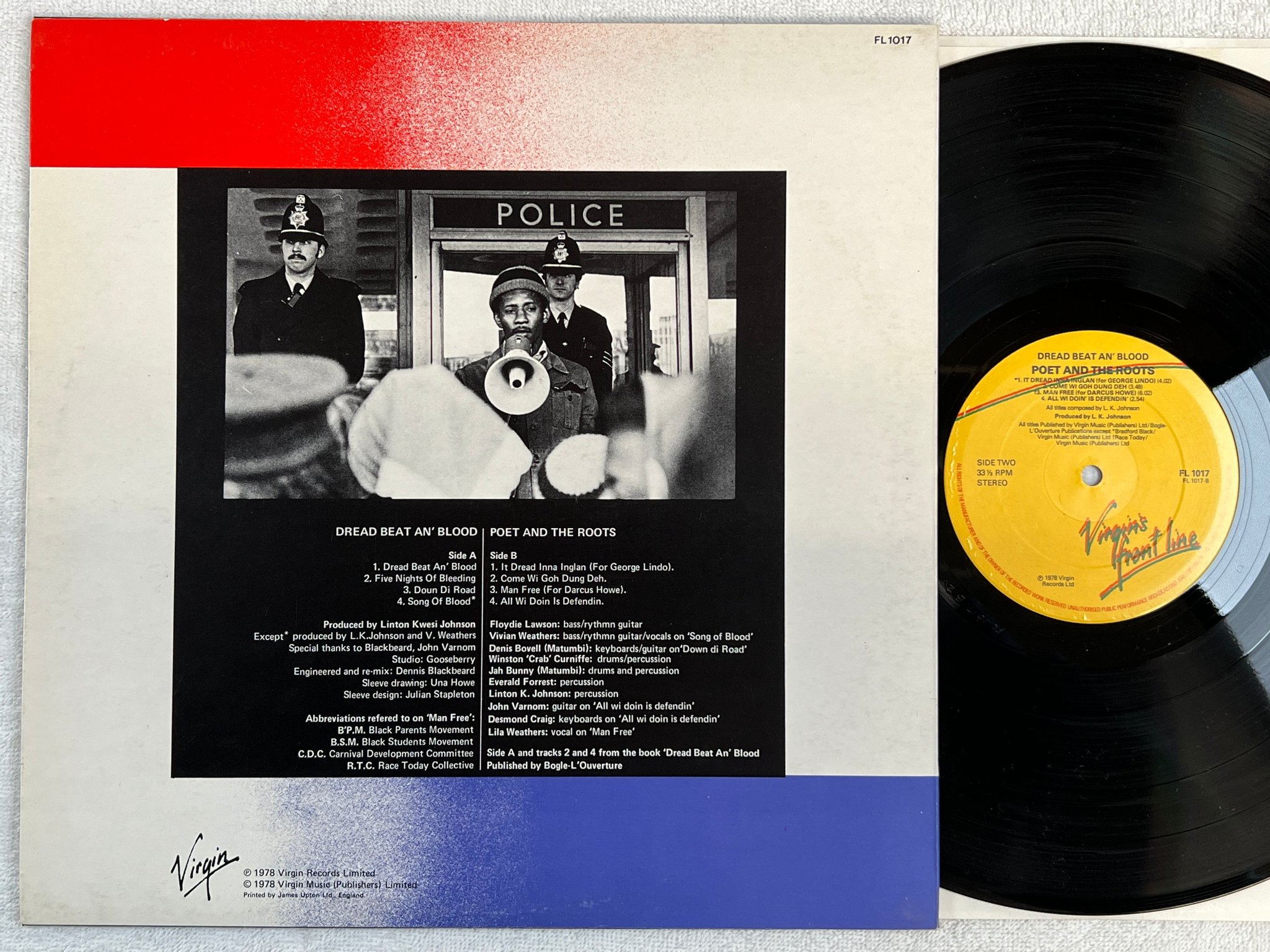Omslagsbild för skivan POETS AND THE ROOTS Dread Beat An' Blood LP -78 UK FRONTLINE FL 1017